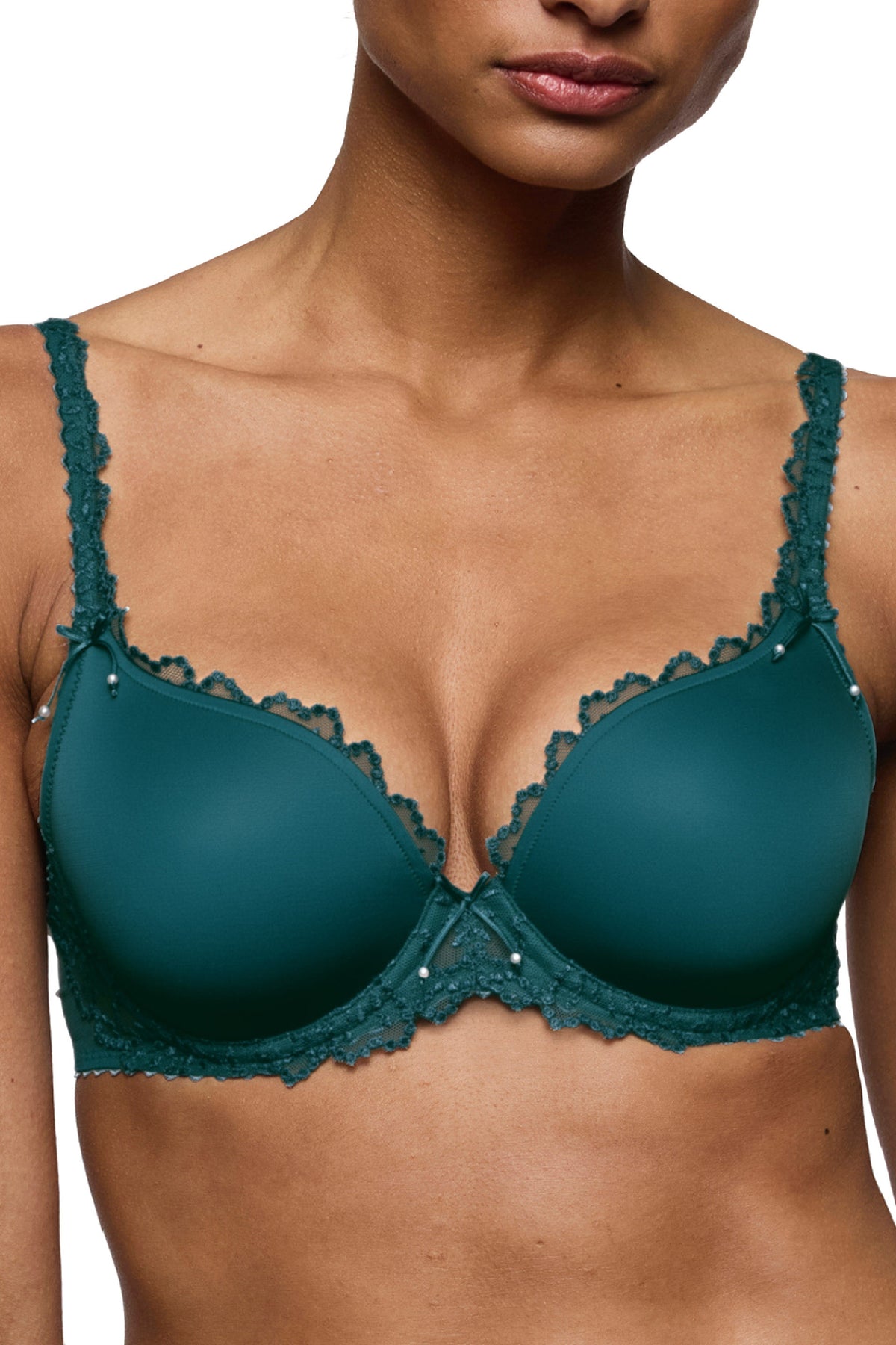 Unterlegter BH Herzform - Peacock