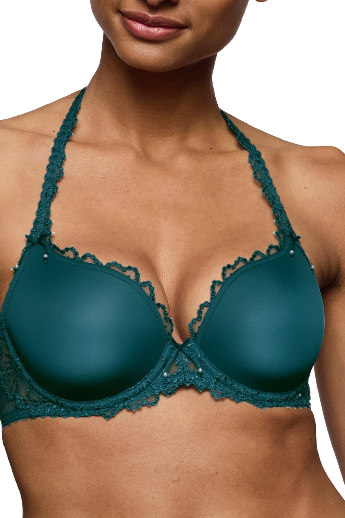 Unterlegter BH Herzform - Peacock