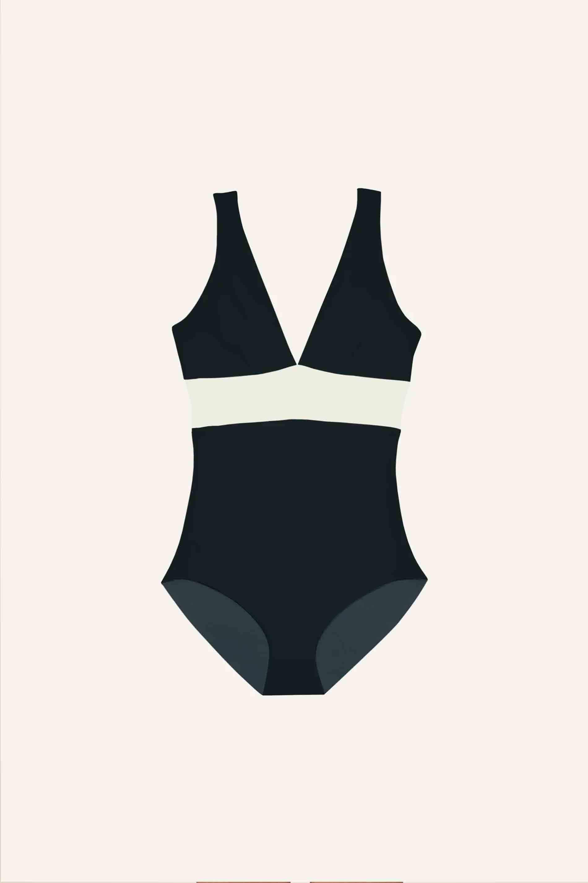 Plungesuit - black-grey-white / set