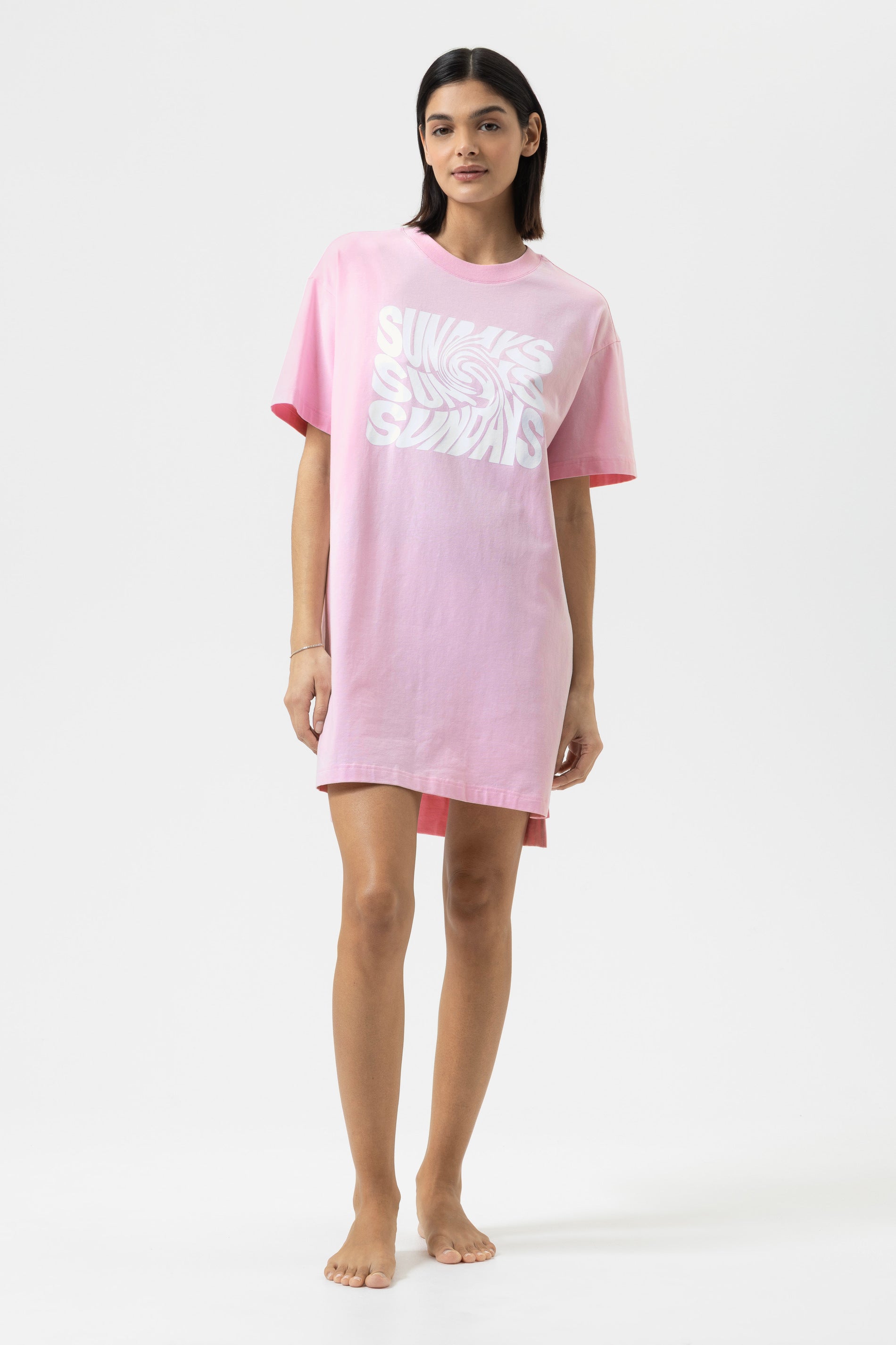 Nachthemd kurzarm - soft pink / front