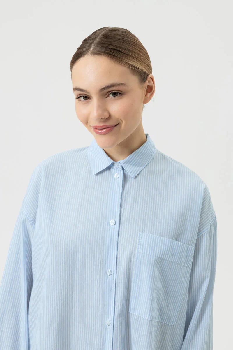 Nachthemd langarm - powder blue