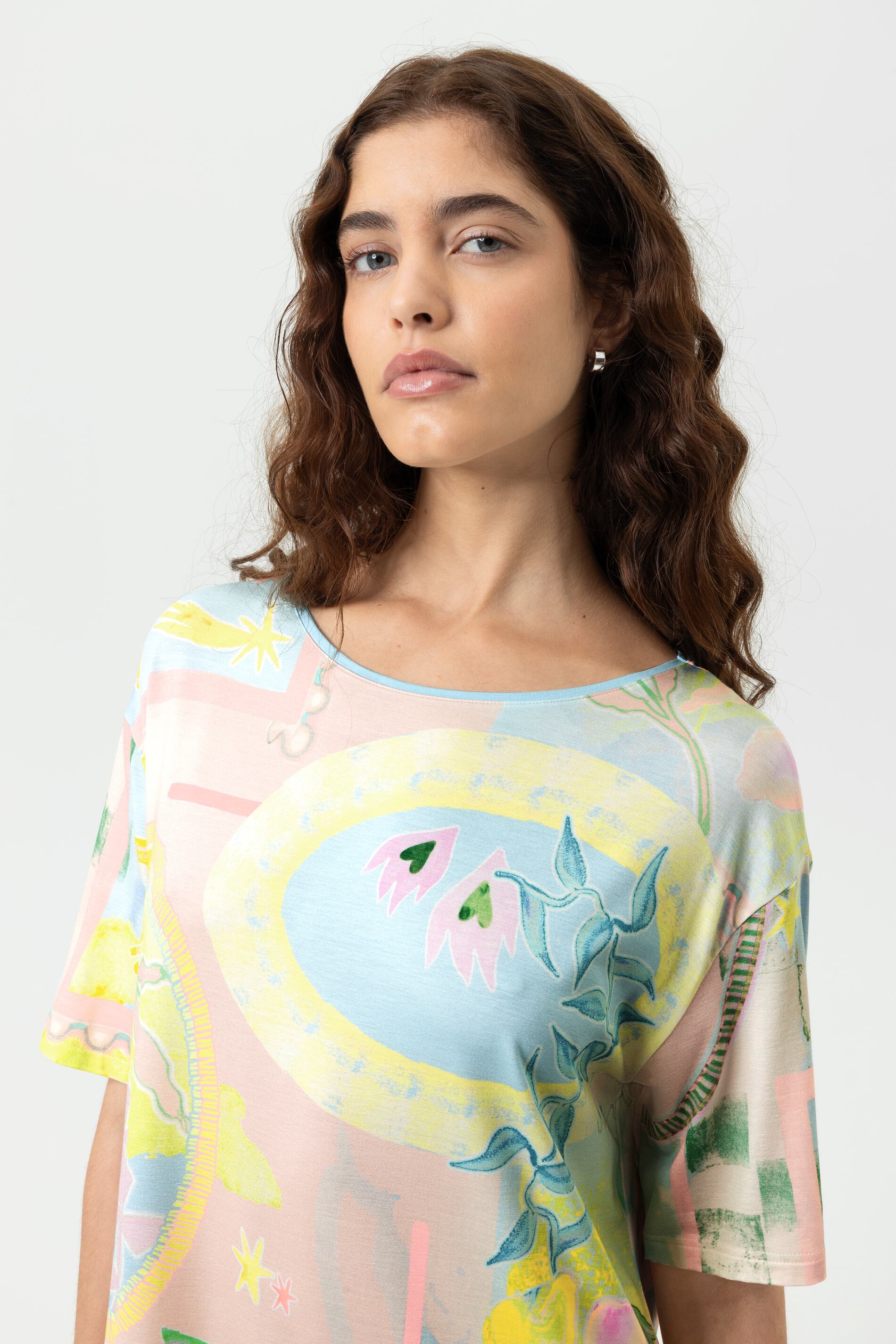Bigshirt kurzarm - breezy blue