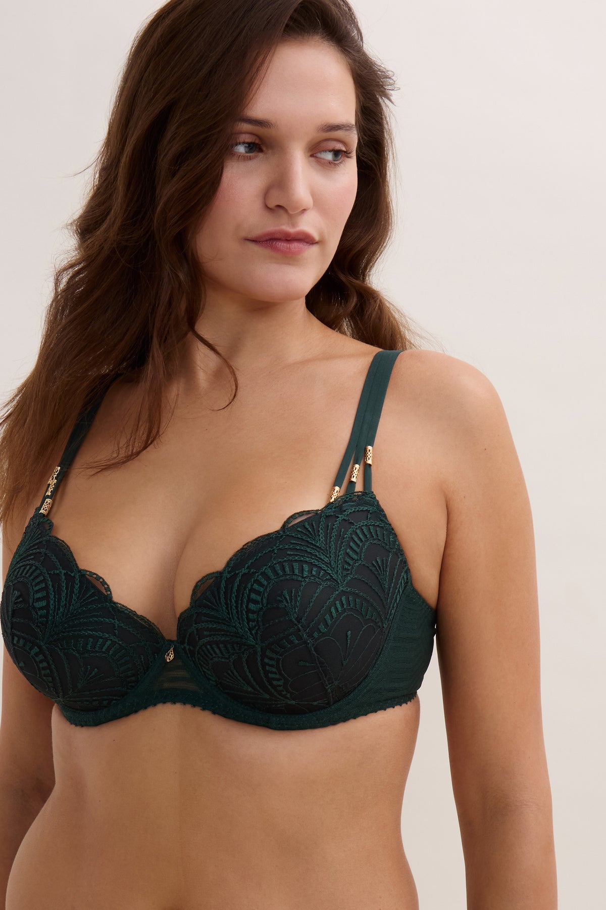 Gemoldeter Push-Up BH - MYSTERIOUS GREEN