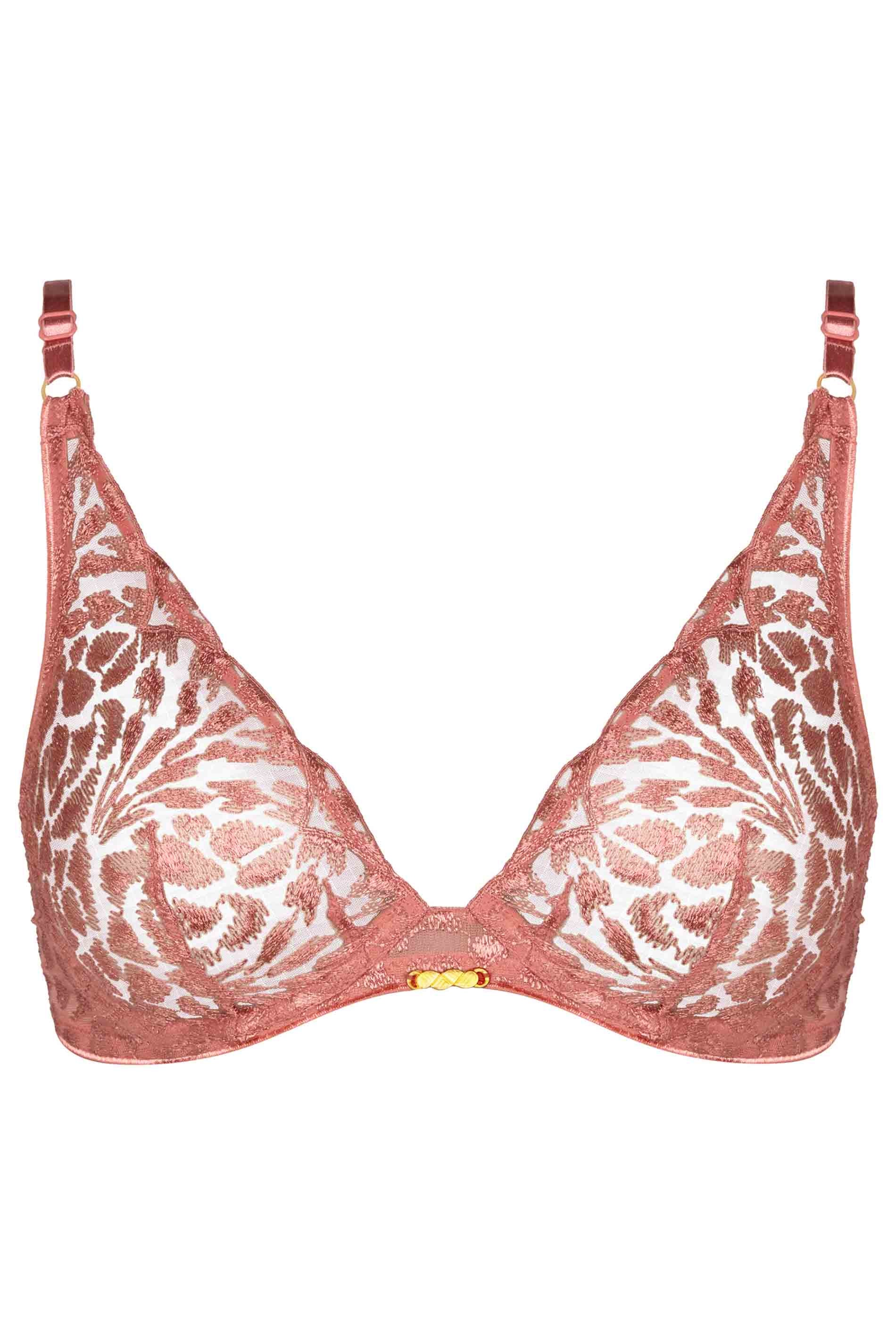 UNDERWIRED TRIANGLE BRA - WARM PINK / fs
