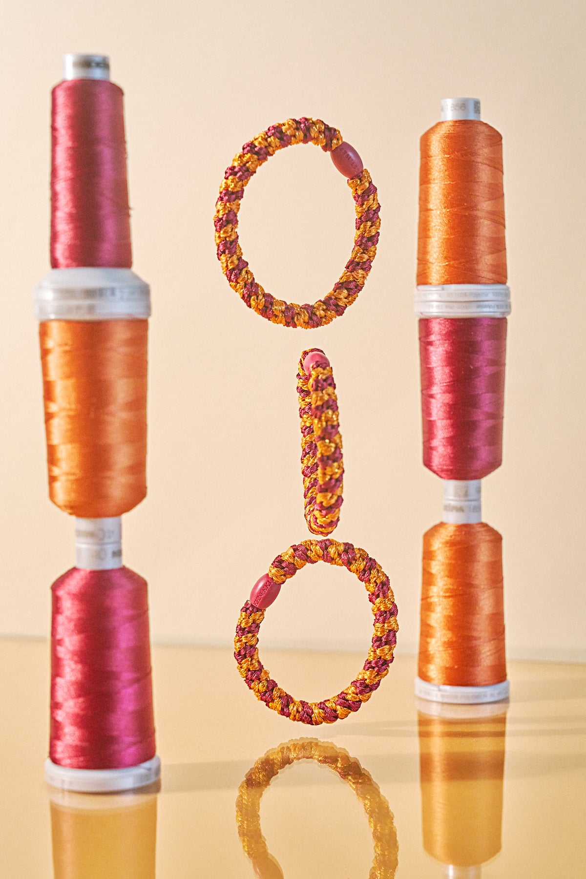 Bordeaux orange glitter Stripe - Two colored stripe