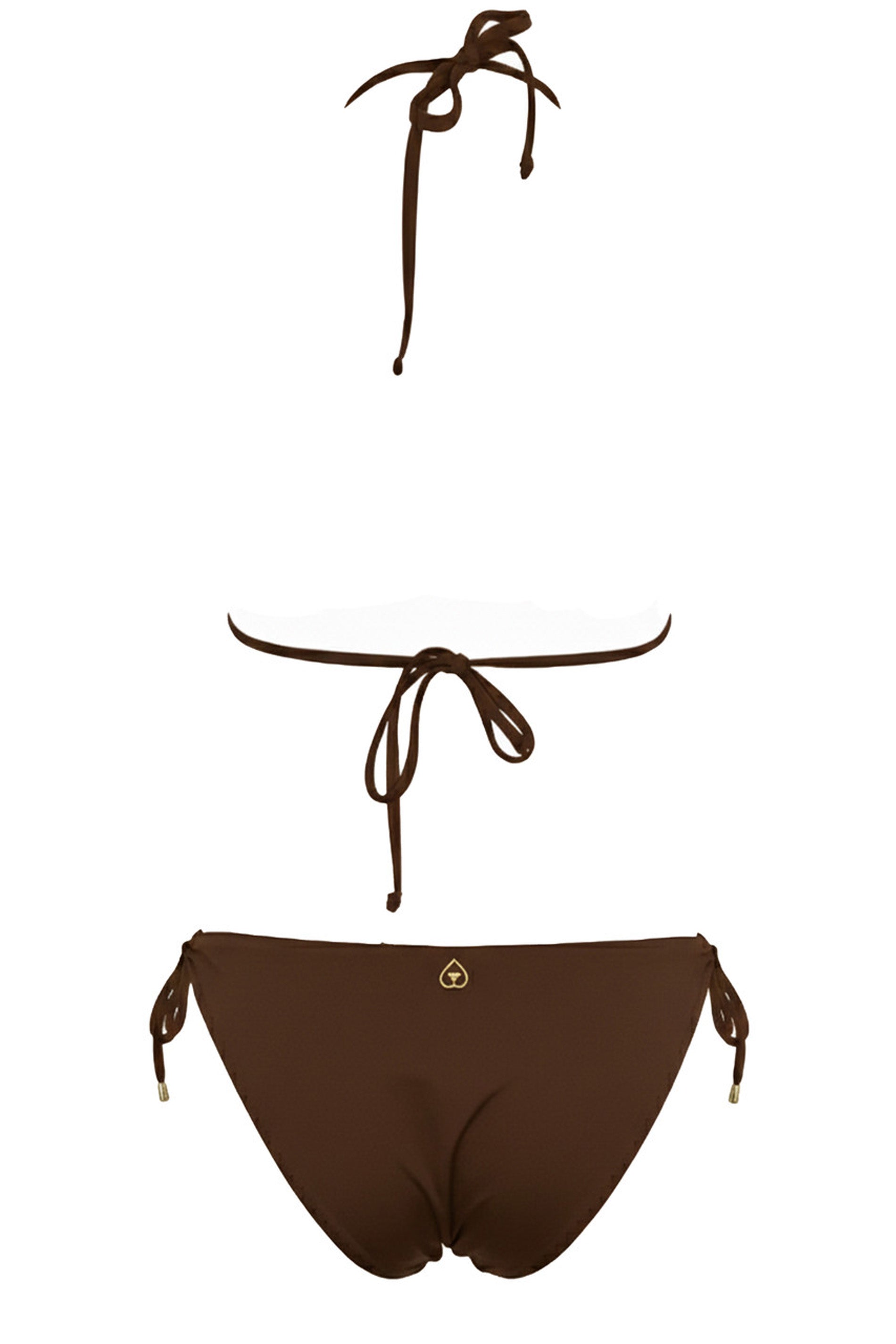 Driekhoekige bikinitop met Italiaanse broek, volledig bezet met strass-steentjes - fafo