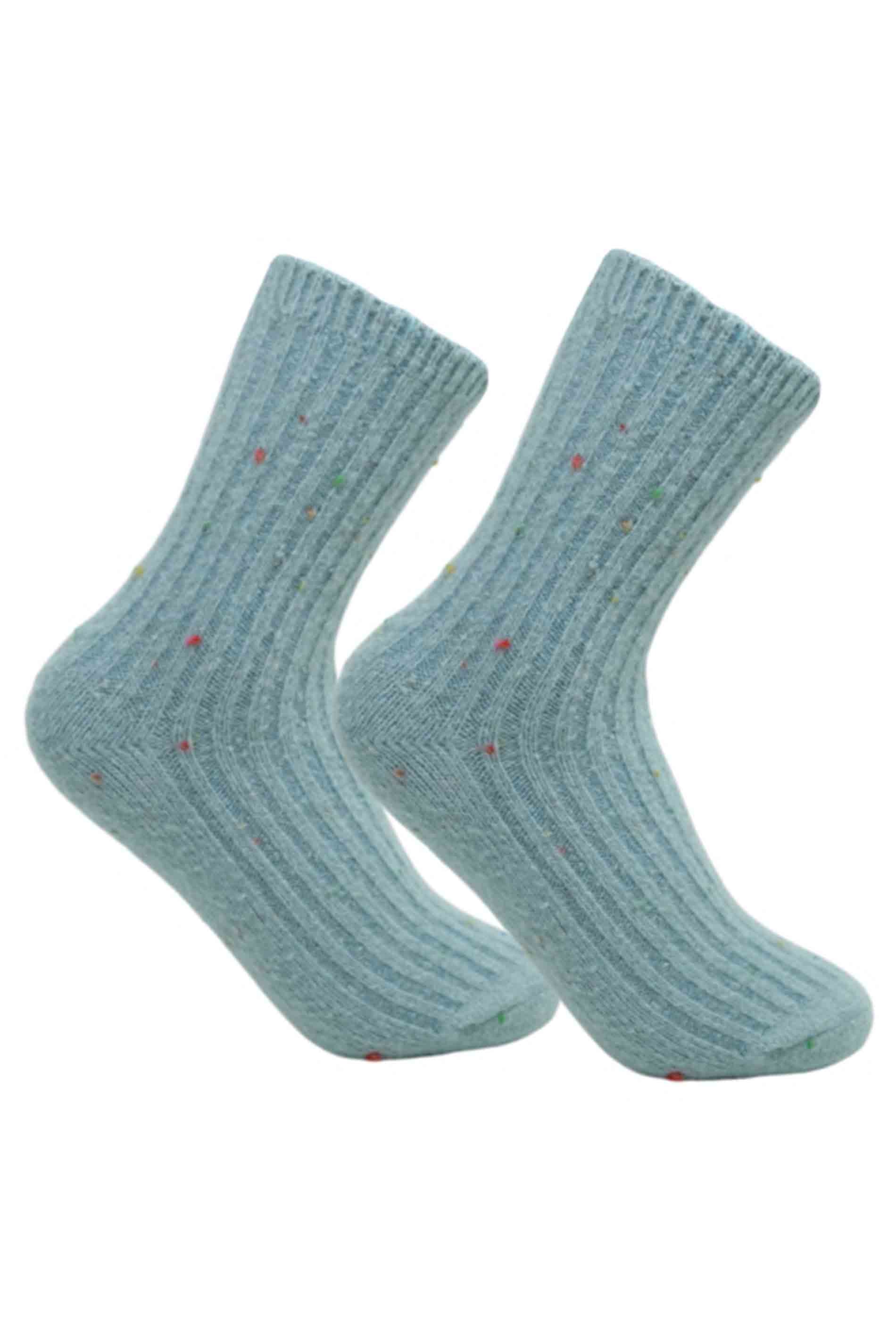 fluffy dots socks - hellblau / front
