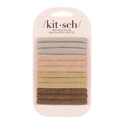 Glitter Hair Elastics Neutral Haargummi 12 Stk