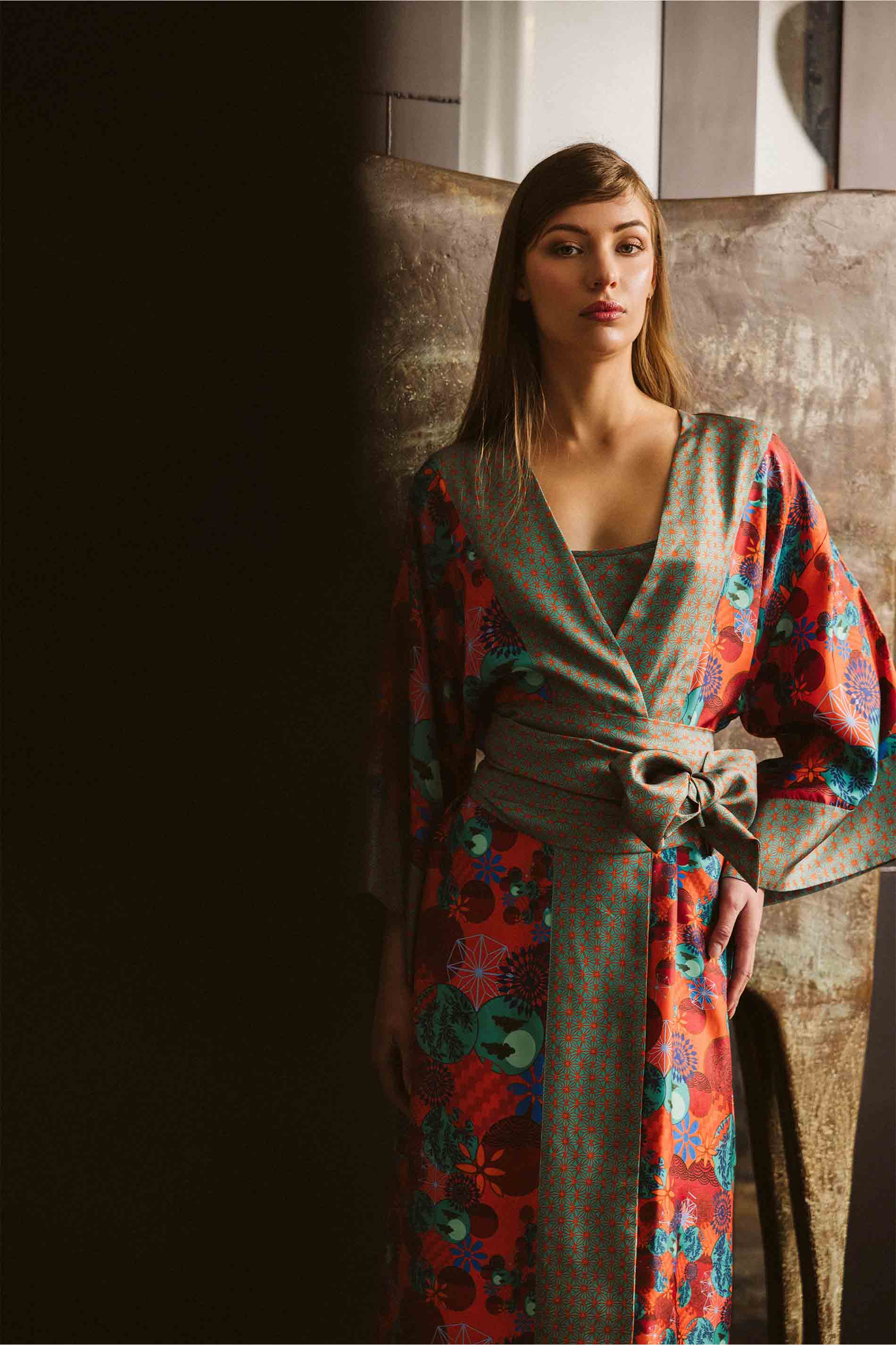 KOBE KIMONO - tama coral / detail01