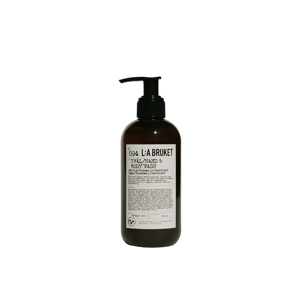 L:a Bruket No. 094 Tval/Hand & Body Wash, Hand- & Körperseife, Salbei/