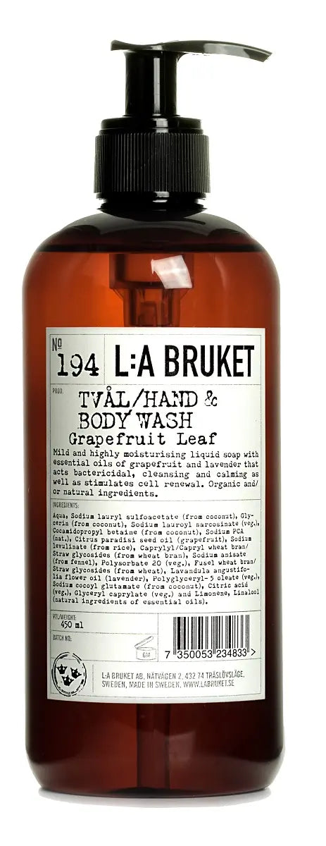L:a Bruket No. 194 Liquid Soap Grapefruit Leaf