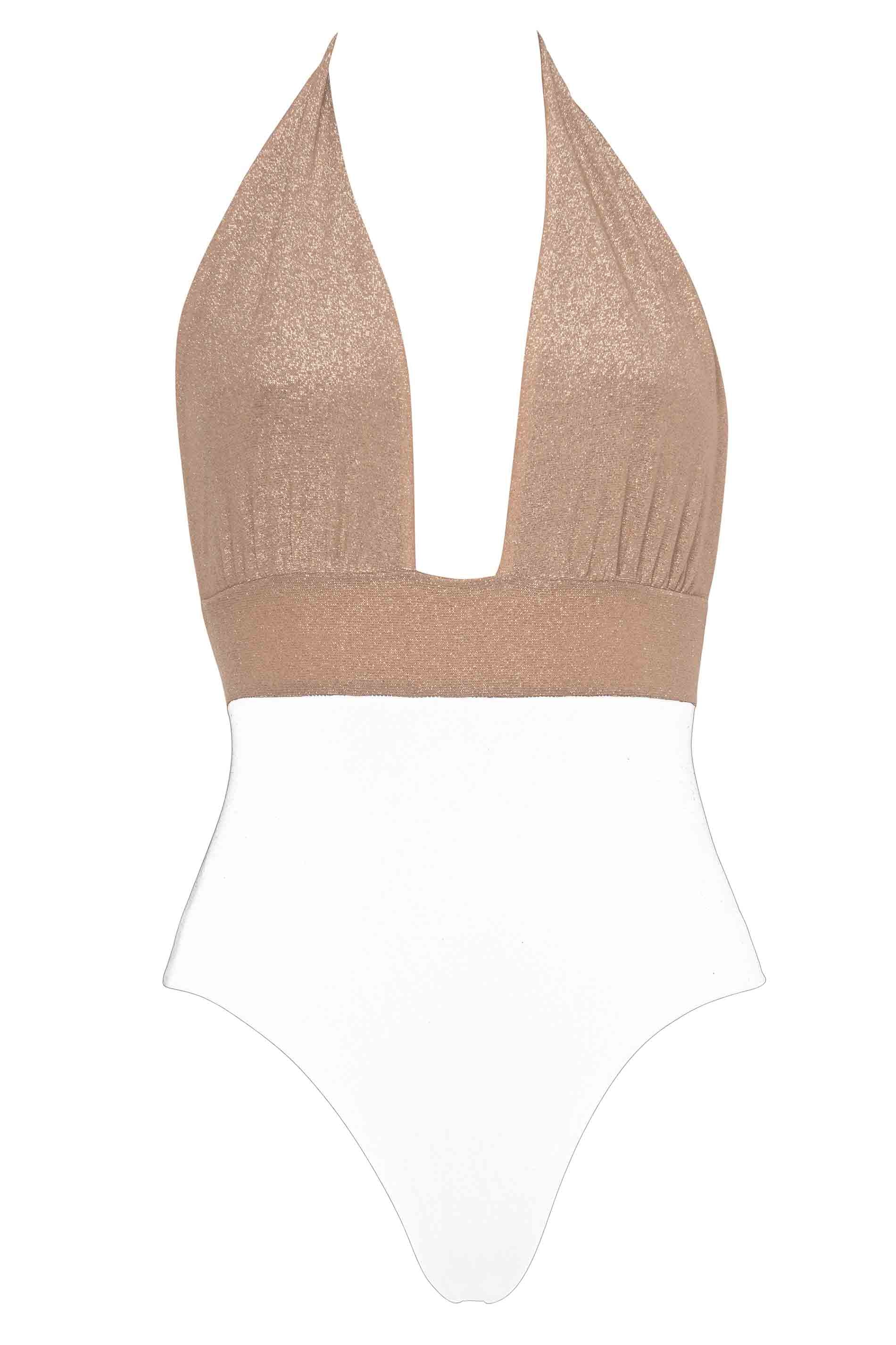 Swimsuit Petra - white/sand gold / fs