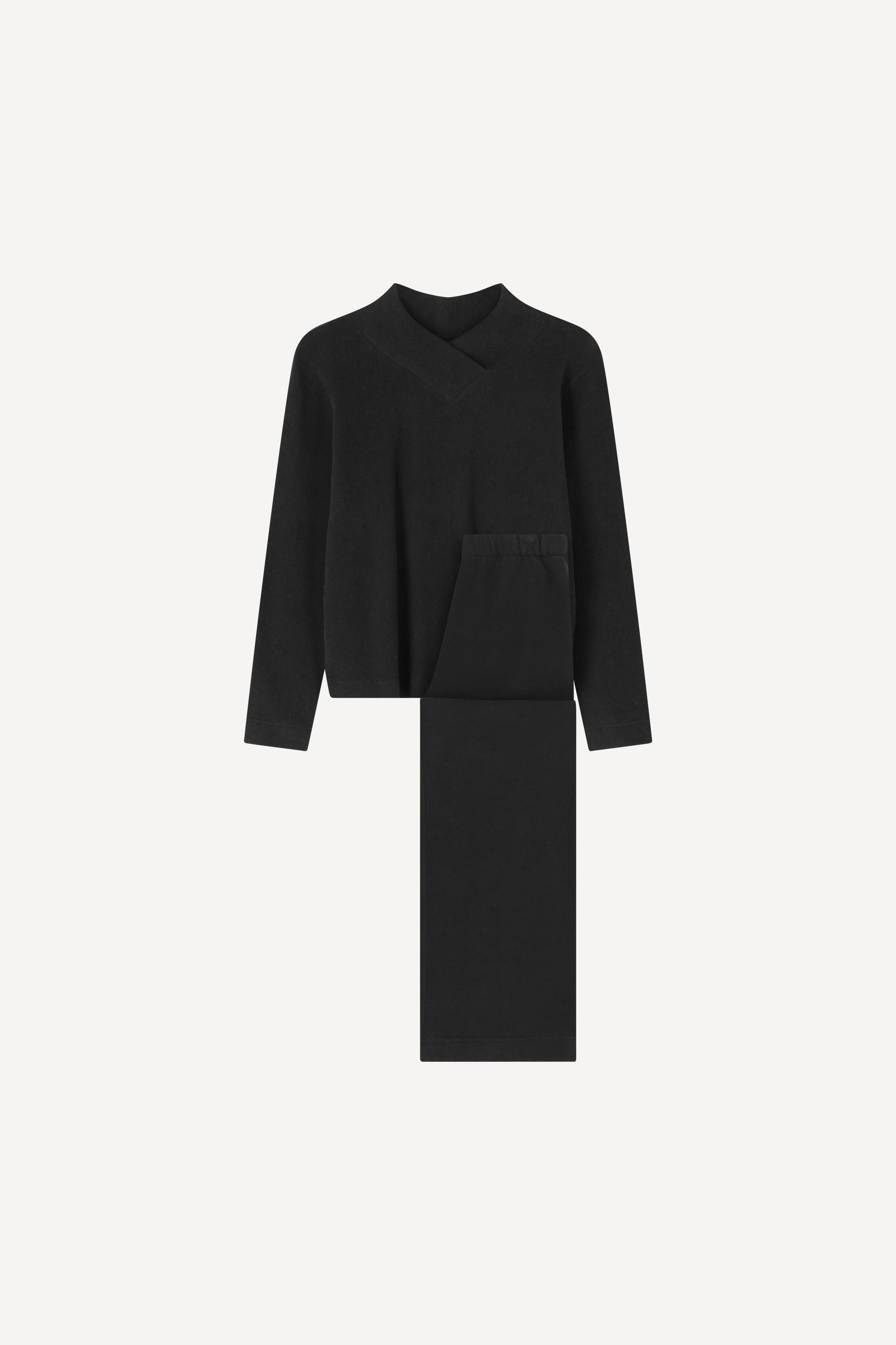 Women's pyjama knitted - BLACK