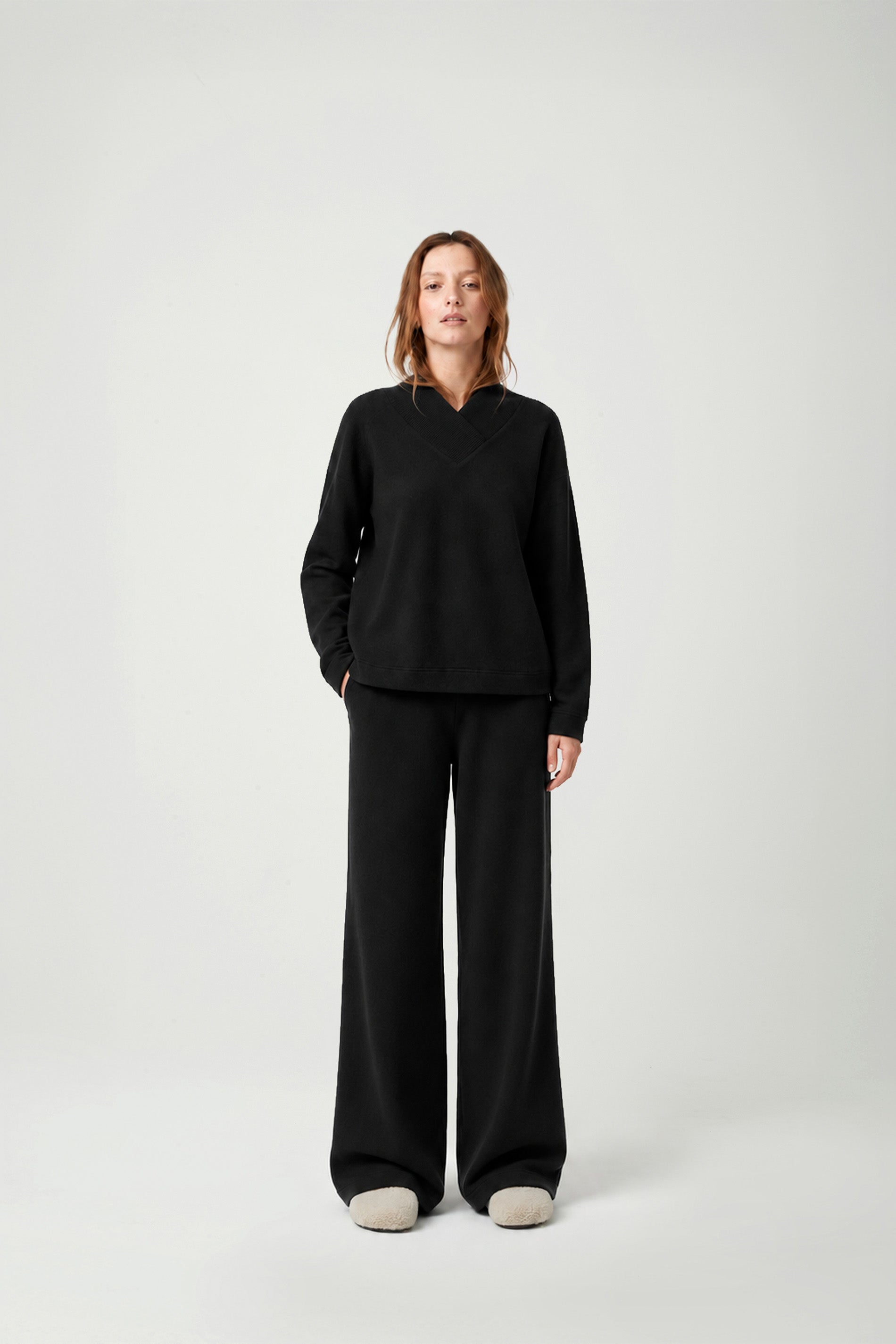 Women's pyjama knitted - BLACK