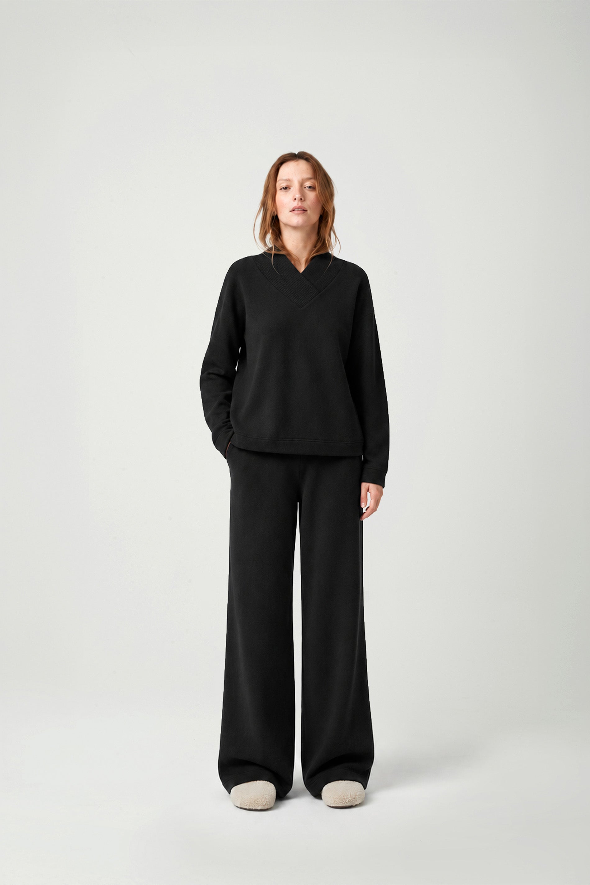 Women's pyjama knitted - BLACK