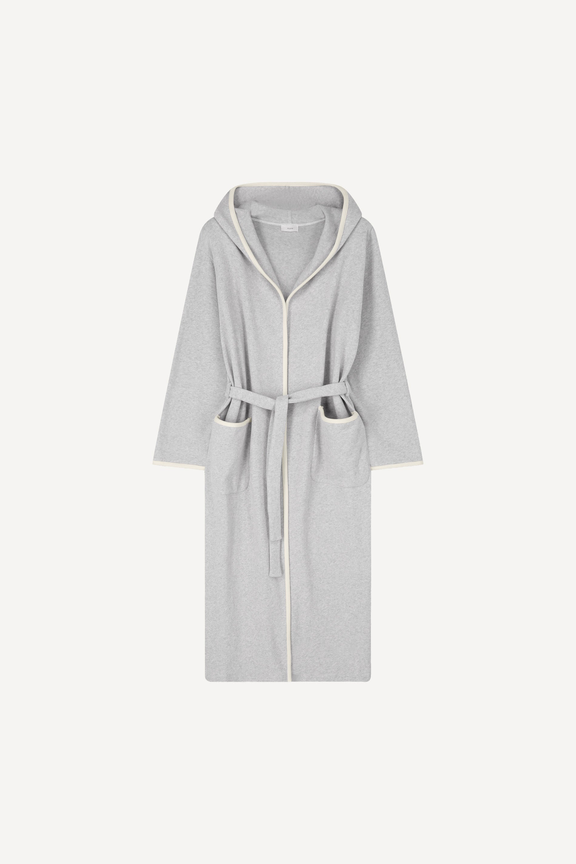 Women's robe knitted - GREY/IVORY
