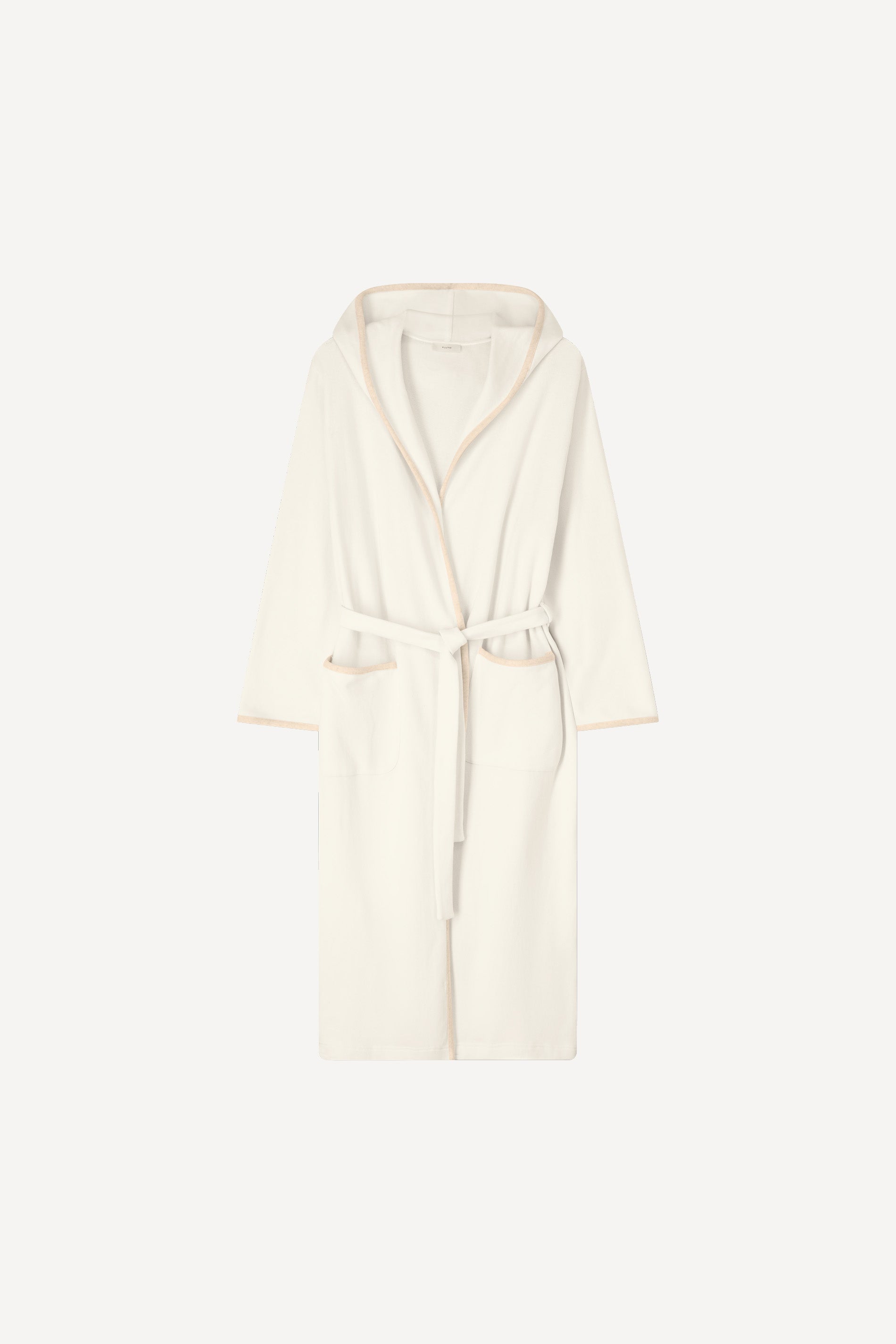 Women's robe knitted - IVORY/BEIGE