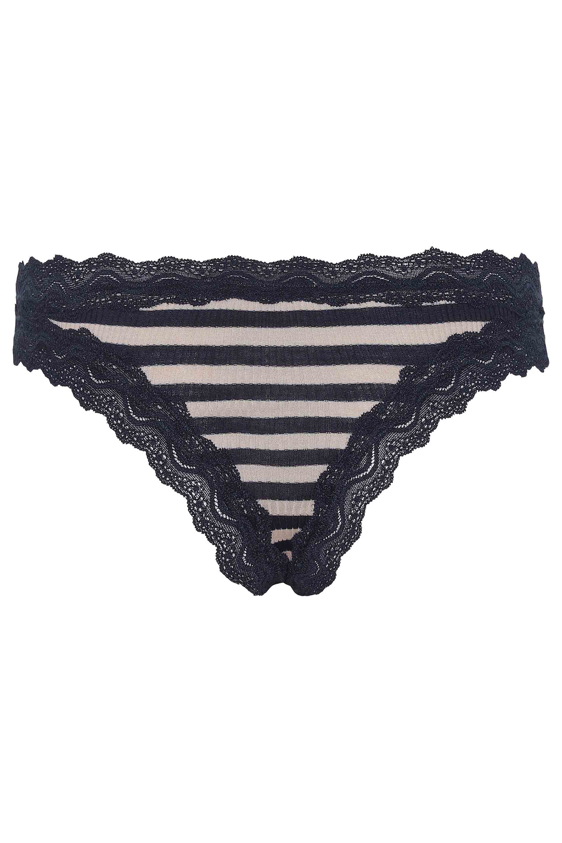 Silky Tanga - navy/beige