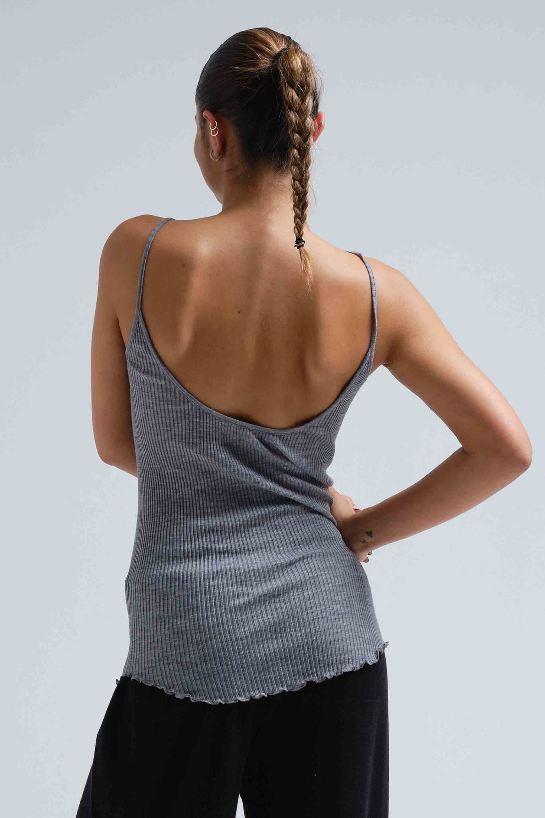 Strap Top Fresco - grey melange