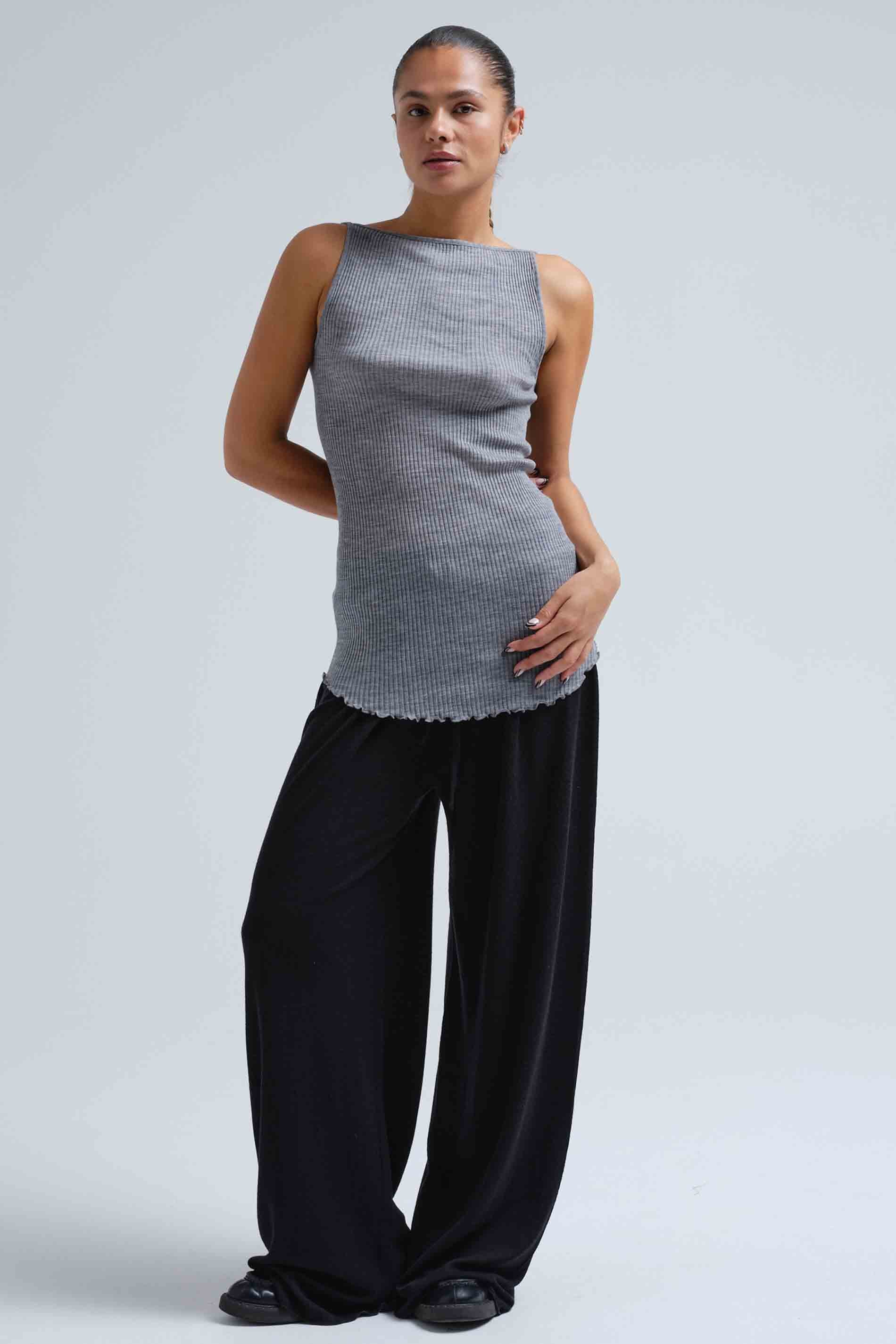 Strap Top Fresco - grey melange