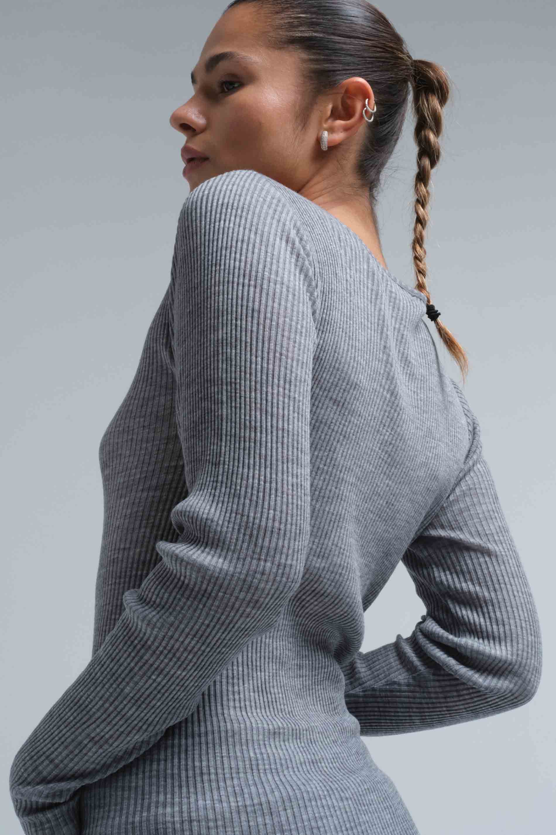 T-Shirt Elegante - grey melange