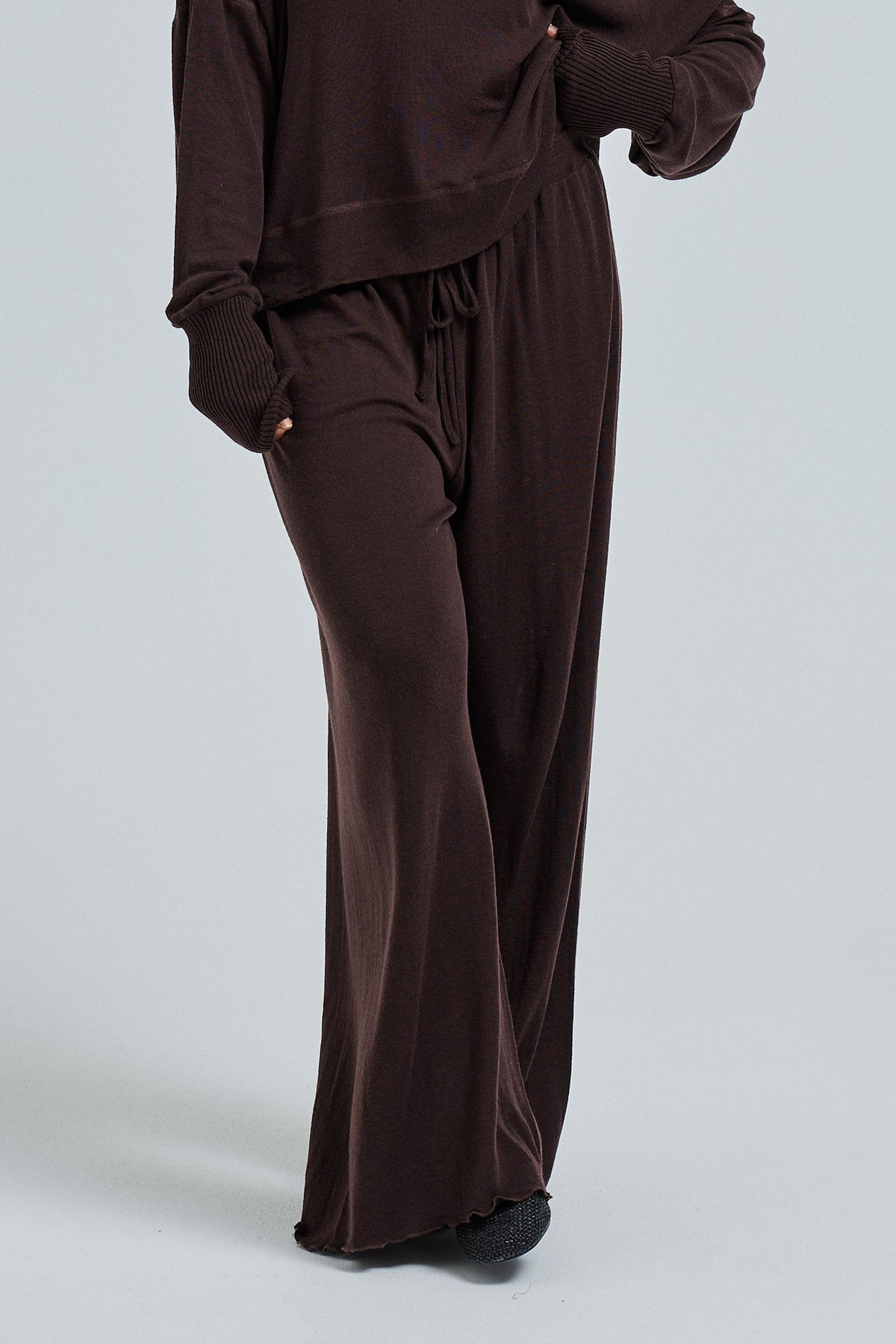 Pants Woolen Barbera - dark brown