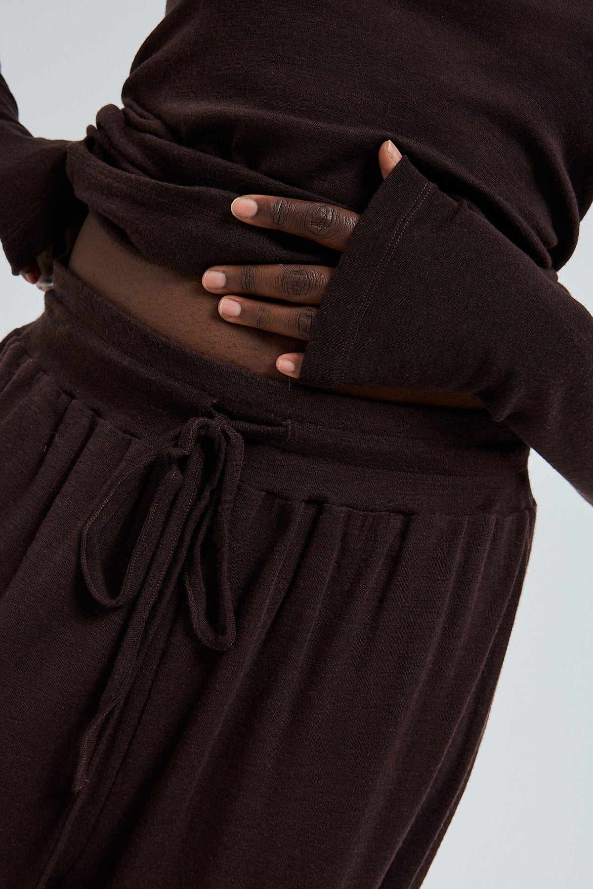 Pants Woolen Barbera - dark brown