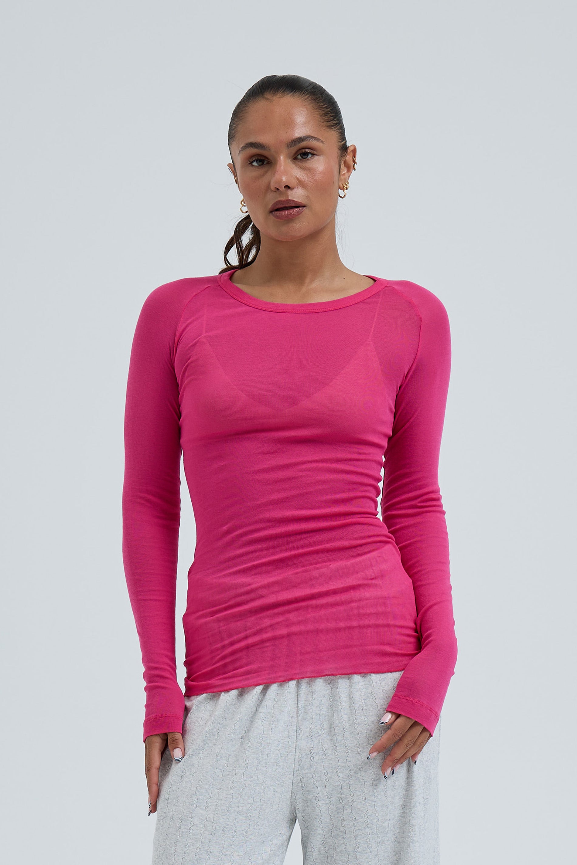 L/S T-Shirt Elvira - Berry Pink