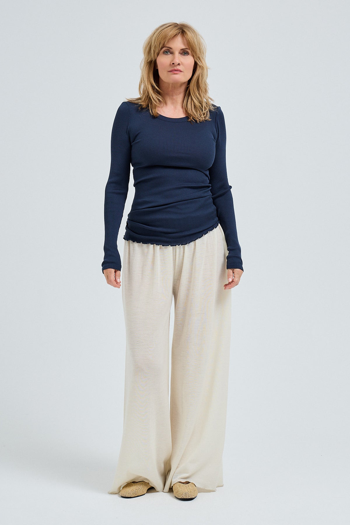 Blouse Silky Fiore - navy