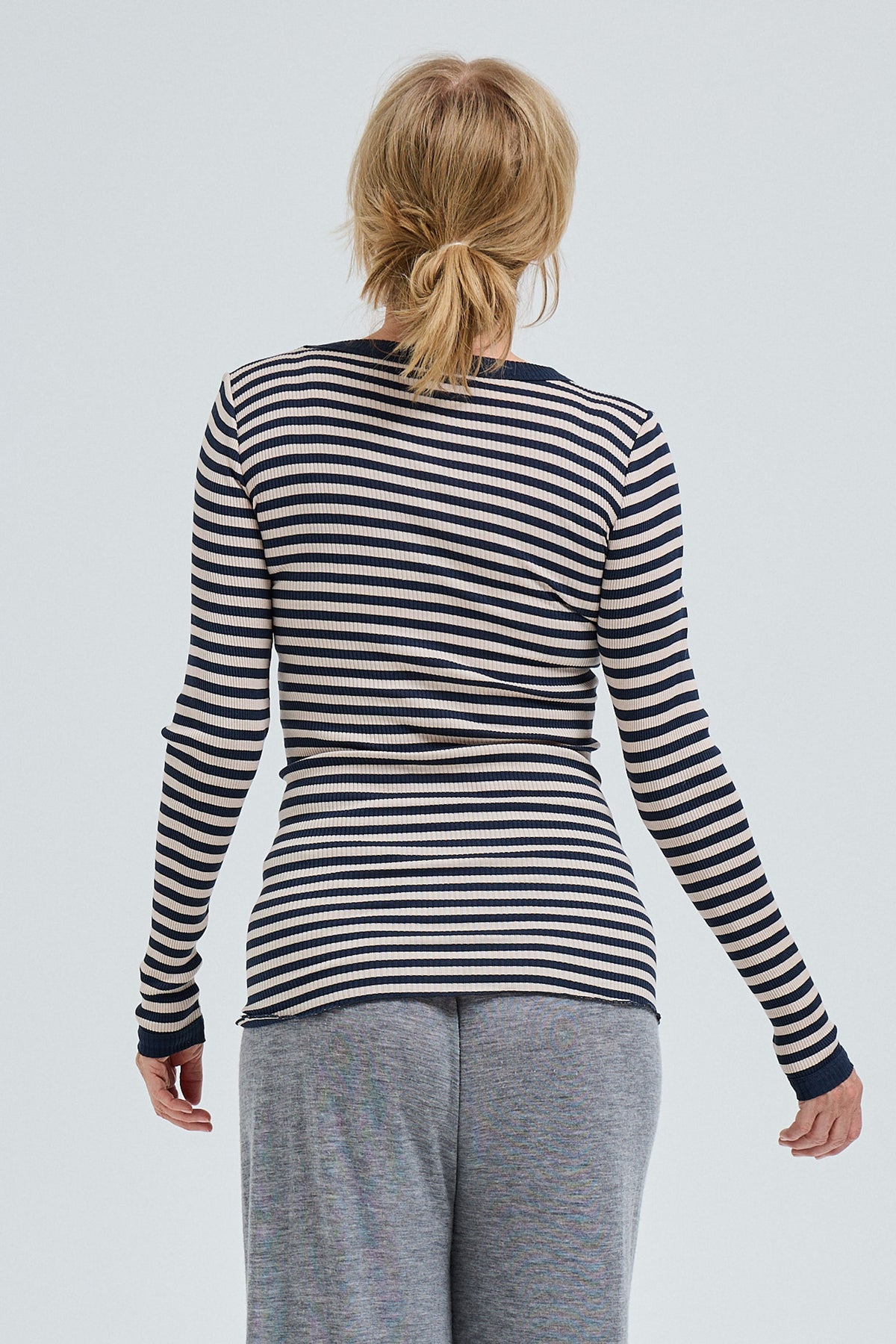 Blouse Silky Fiore - navy/beige