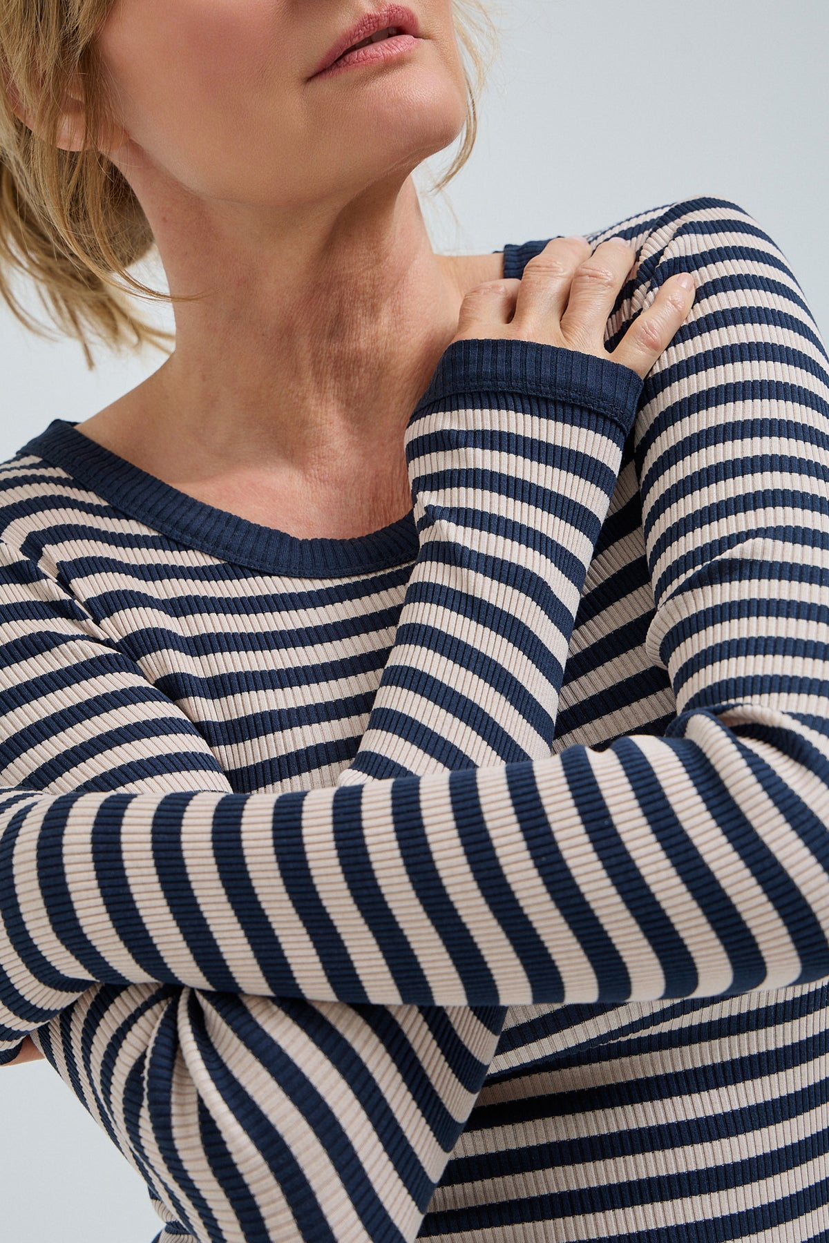 Blouse Silky Fiore - navy/beige