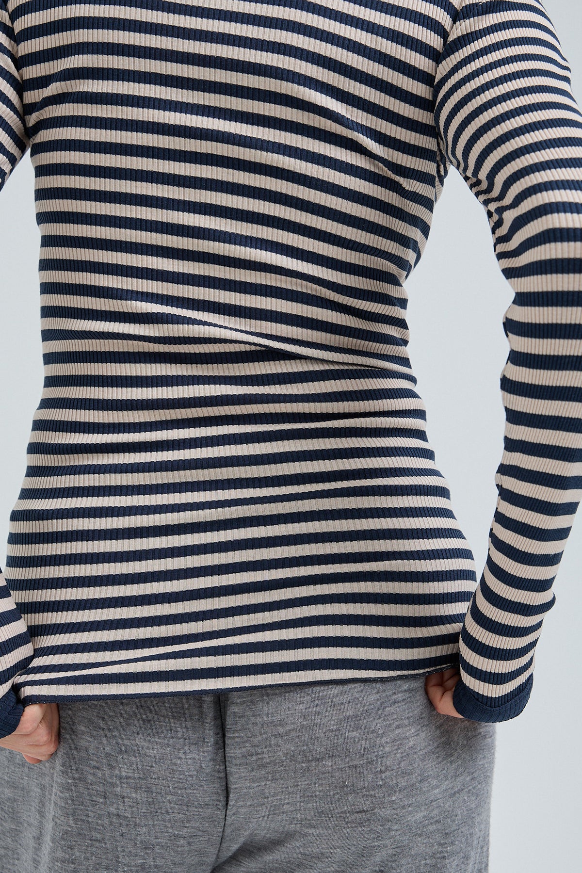Blouse Silky Fiore - navy/beige