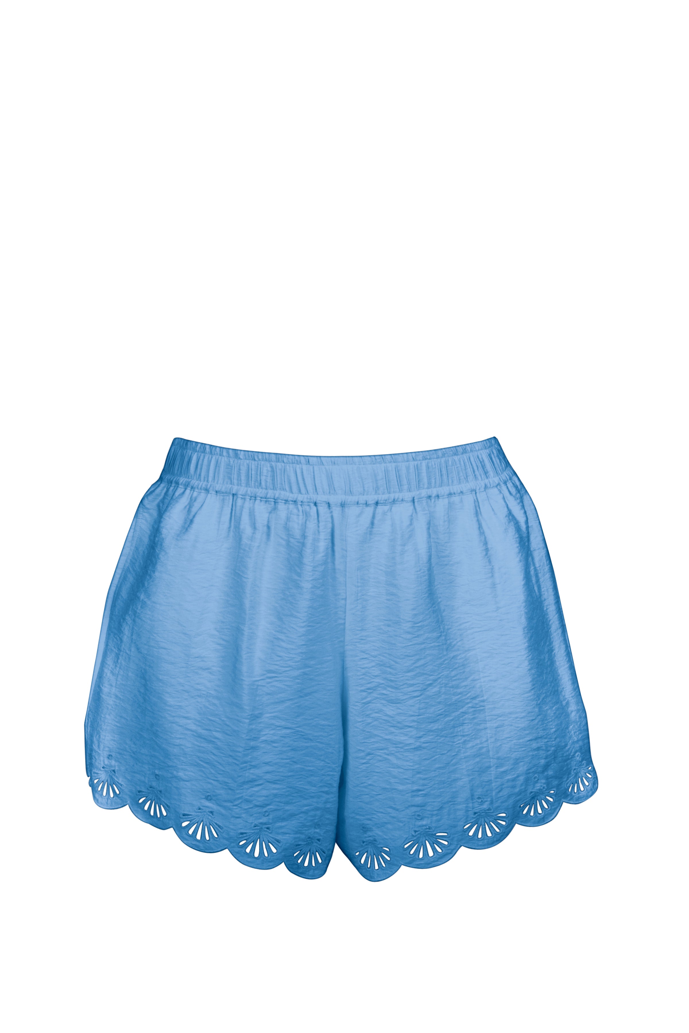 SHORTS WITH EMBROIDERY - CLEAR SKY