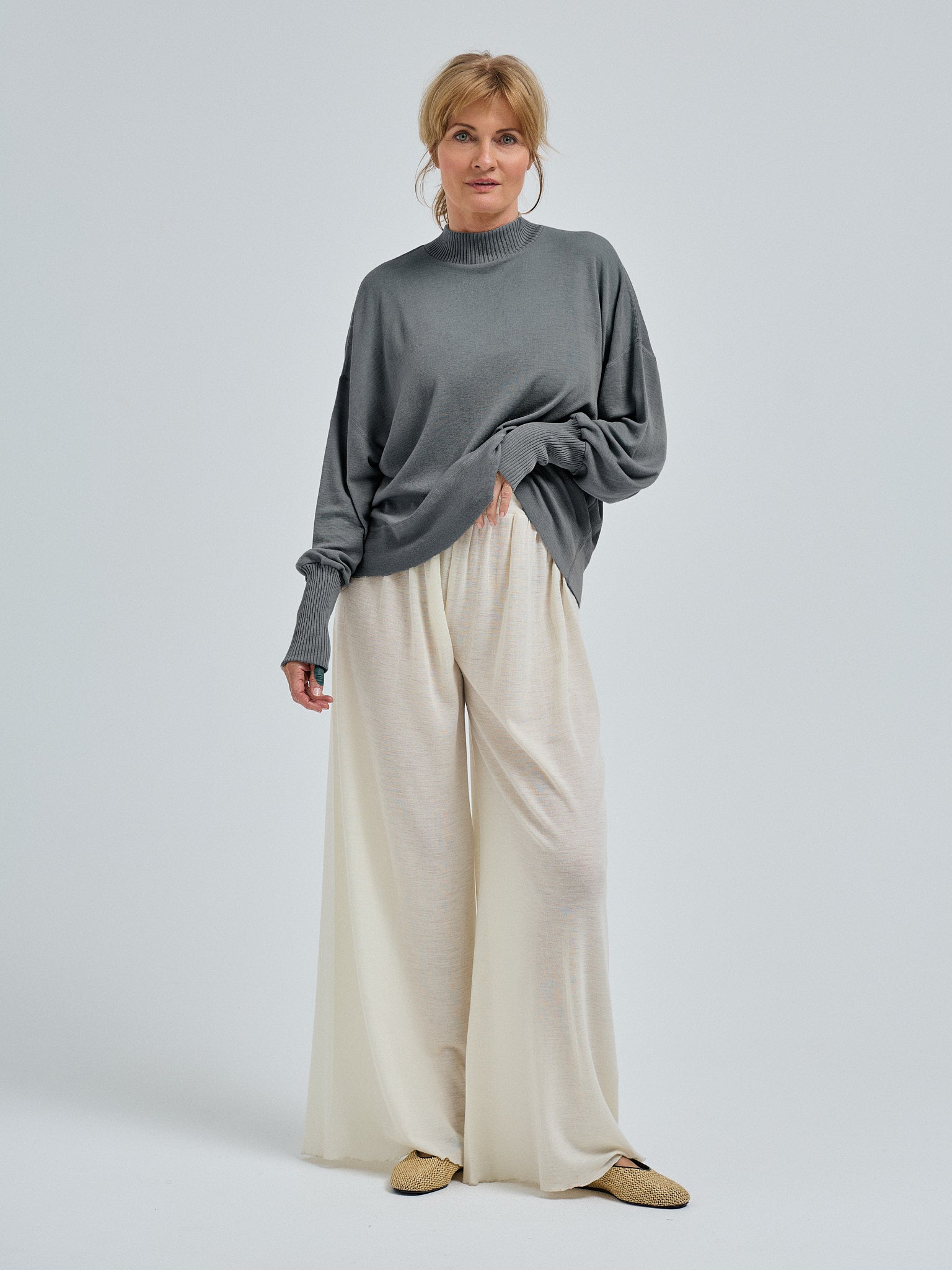 Woolen Sporty Sweat - grey melange