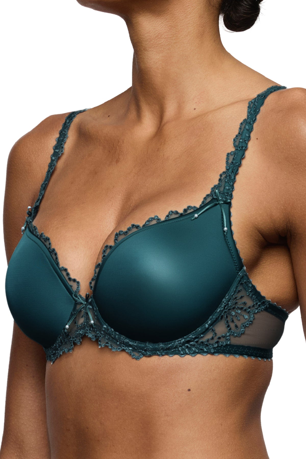 Unterlegter BH Herzform - Peacock