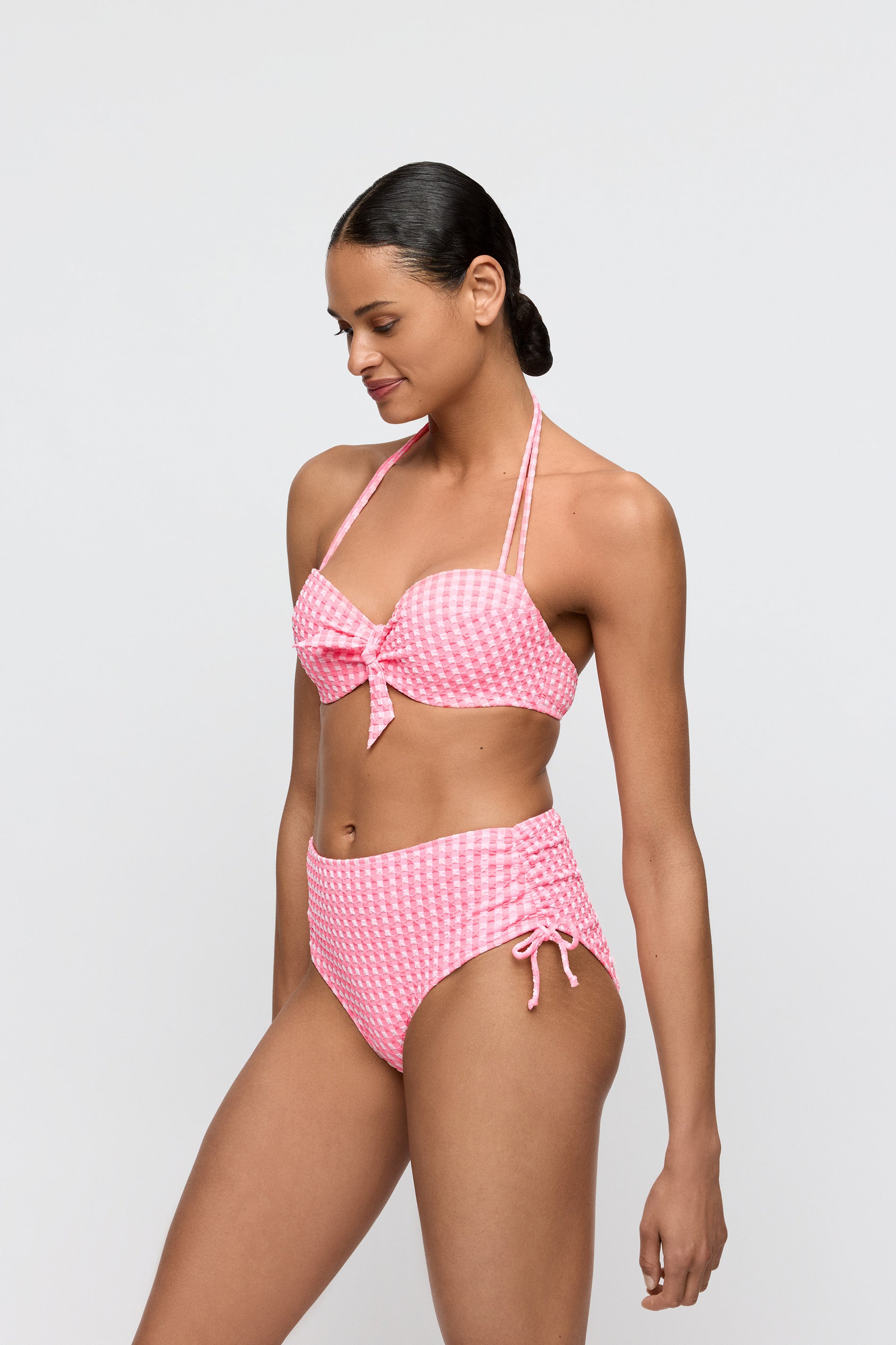 bikini tailleslip met strikjes - Rose Gingham