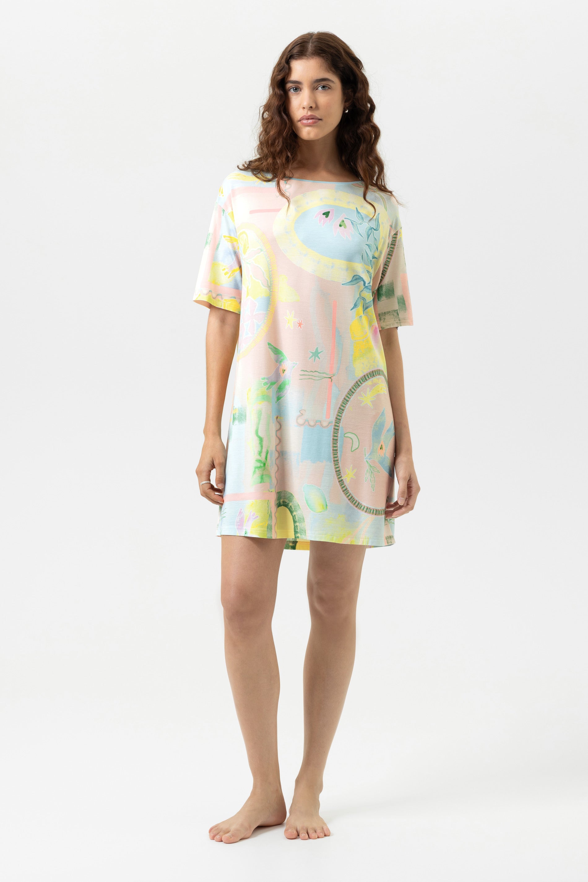 Bigshirt kurzarm - breezy blue