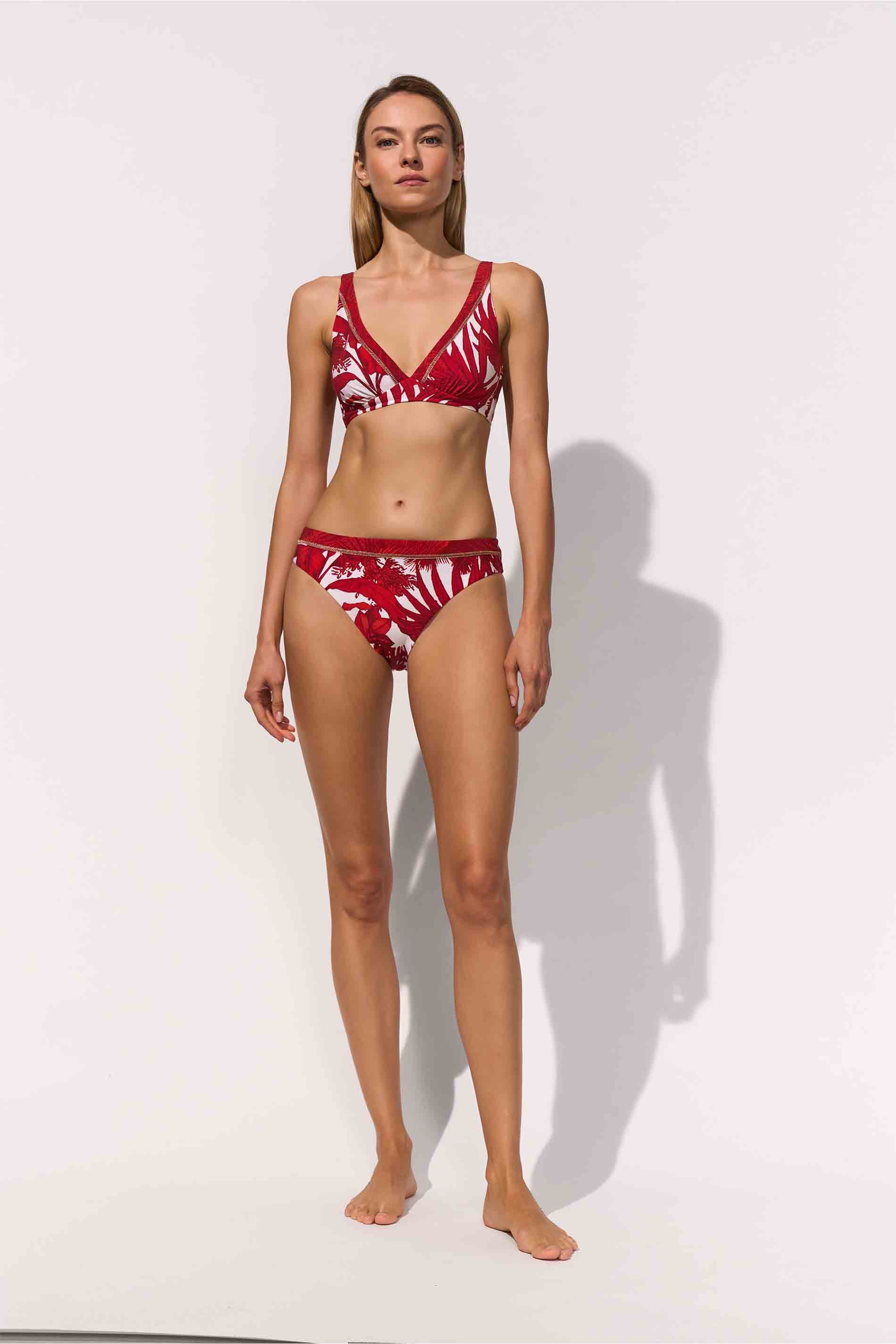 BIKINI TOP - CREME ROUGE / front