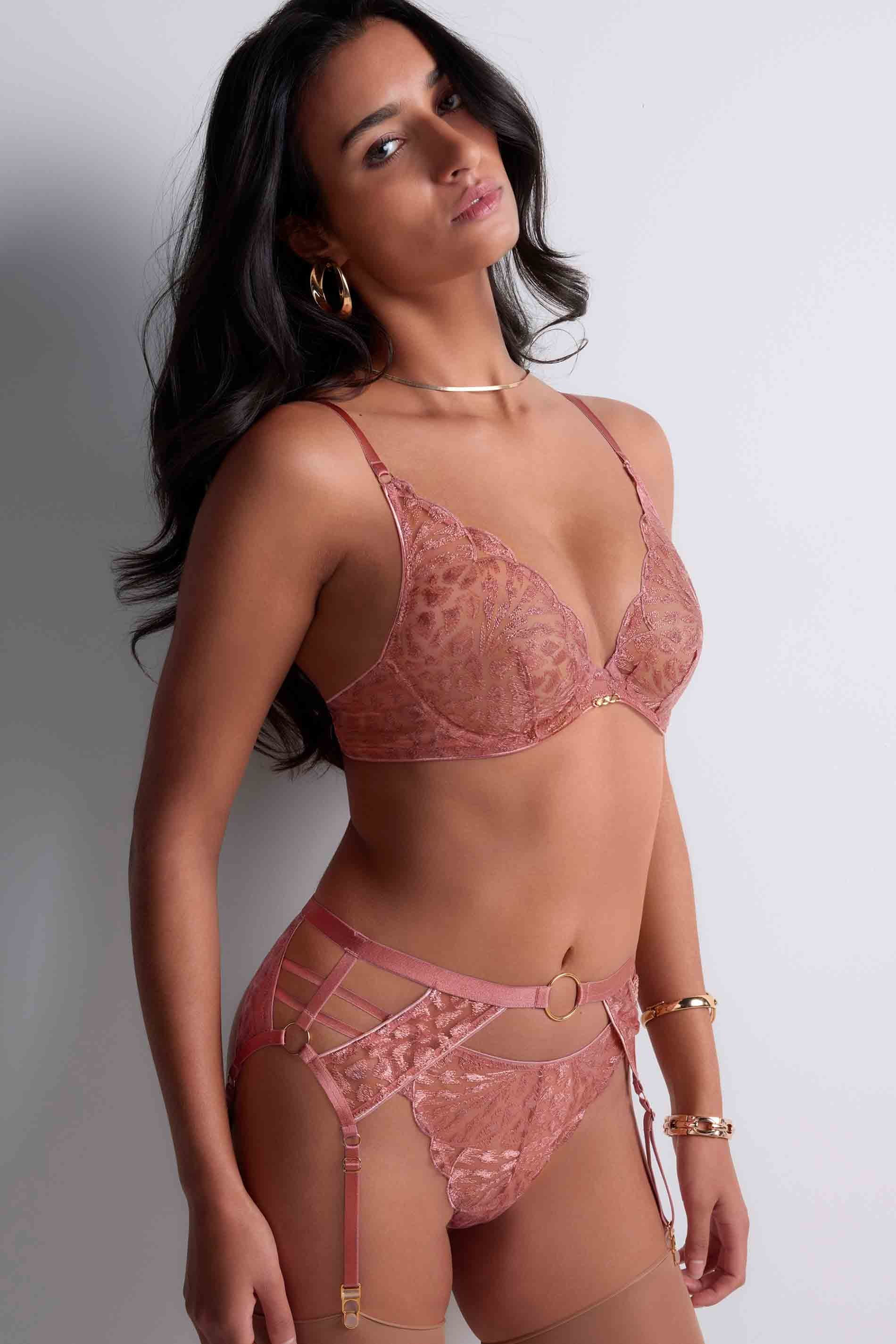 UNDERWIRED TRIANGLE BRA - WARM PINK / front
