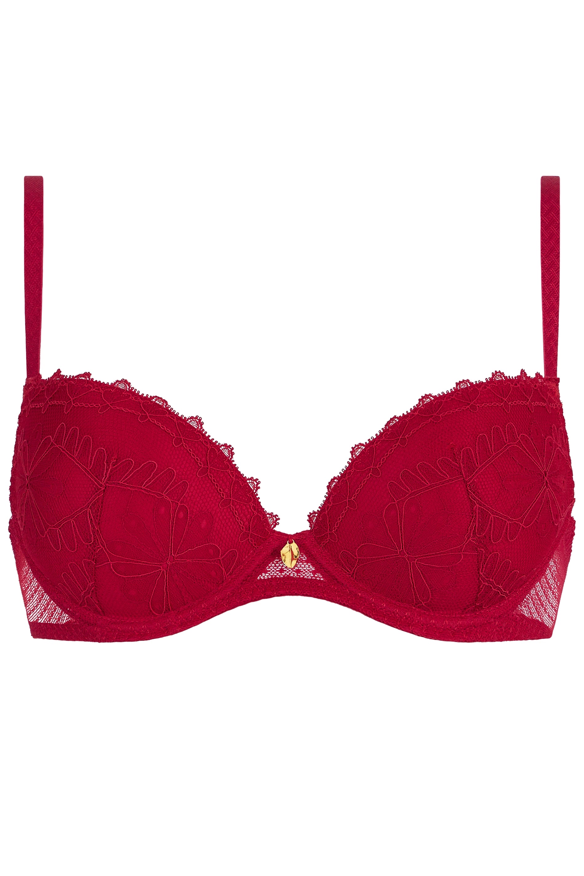 PADDED PLUNGE BRA - CHERRY
