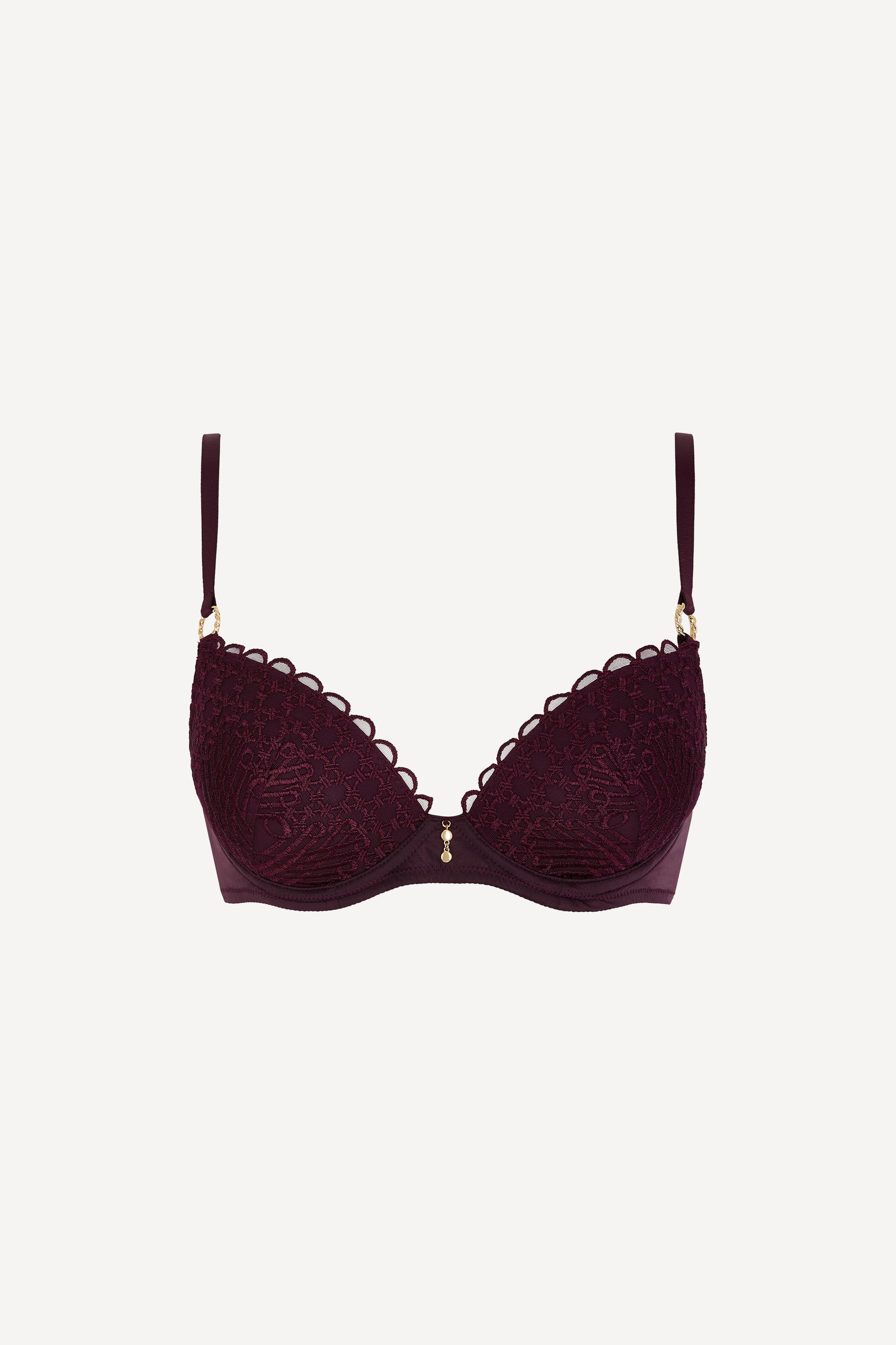 PADDED PLUNGE BRA - DEEP BERRY