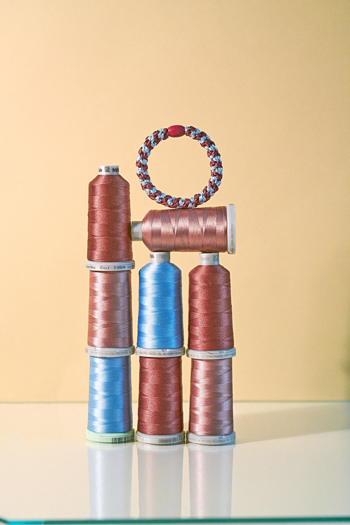 Rosewood seablue glitter Stripe - Two colored stripe