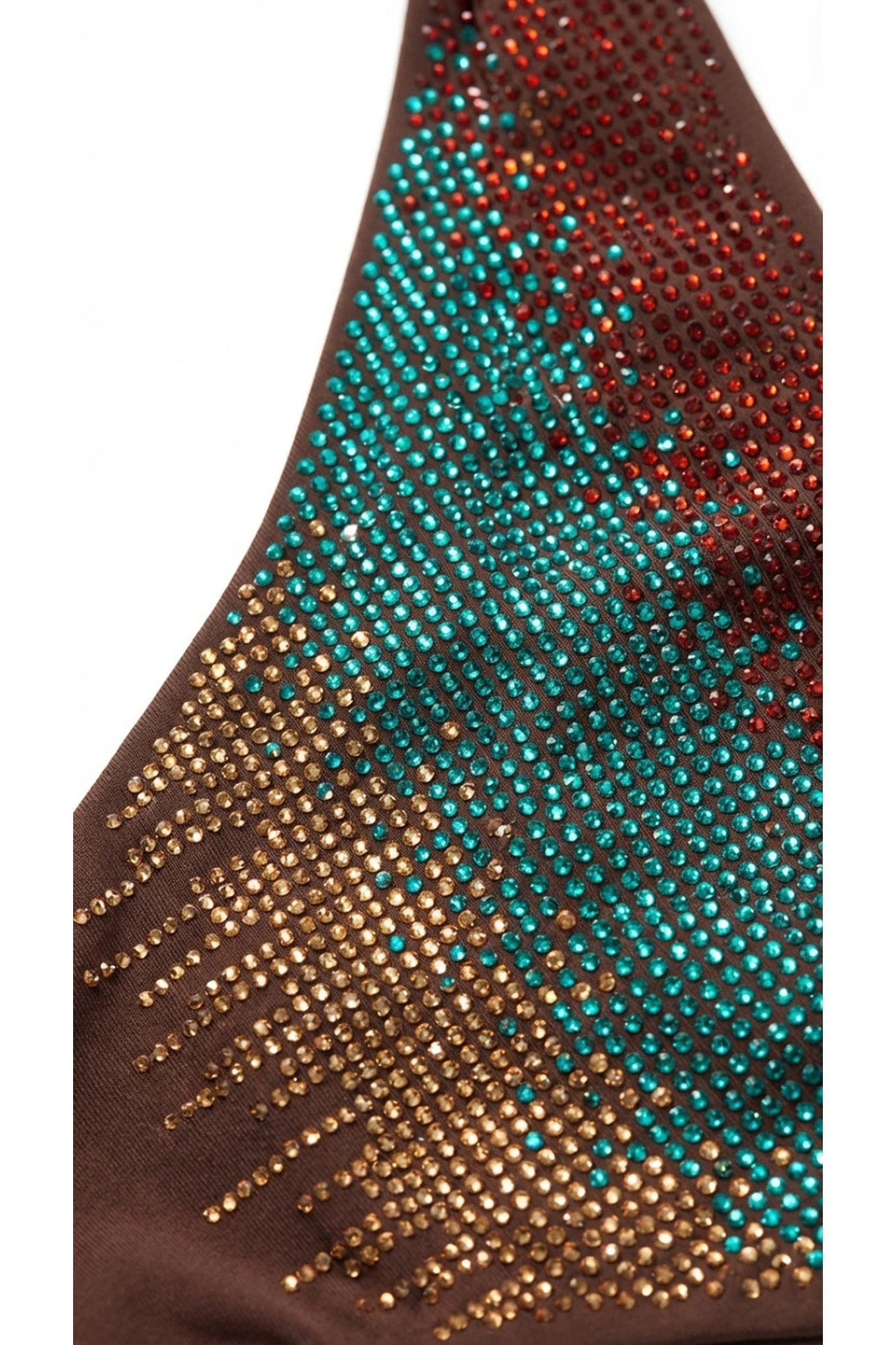 Driekhoekige bikinitop met Italiaanse broek, volledig bezet met strass-steentjes - fafo