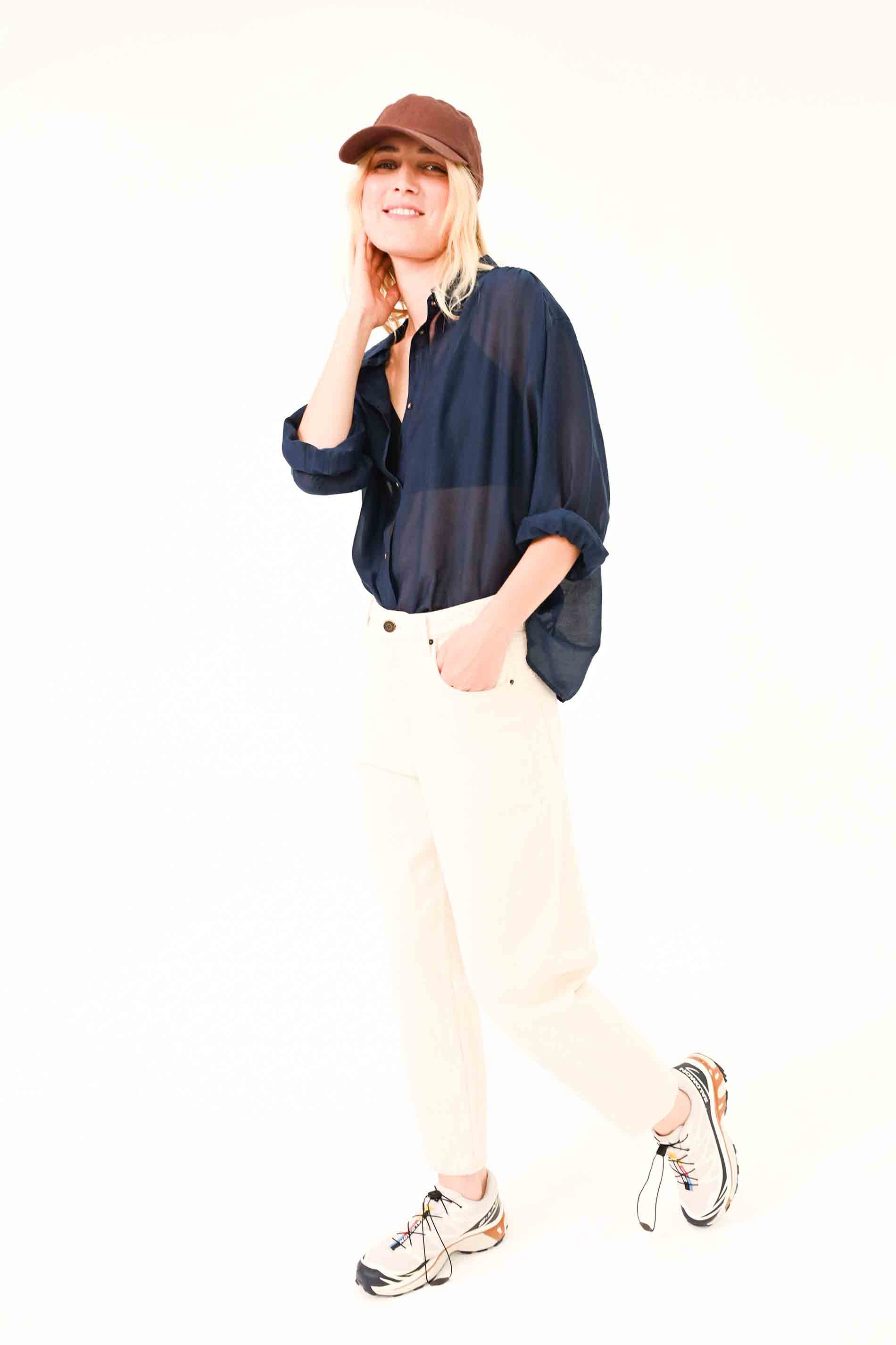 CHEMISE SOIE - BLEU / detail02