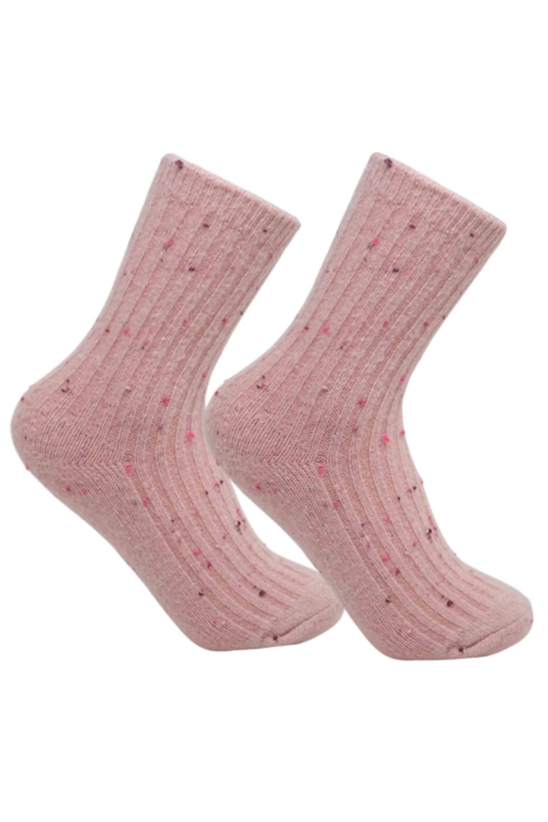 fluffy dots socks - rosa / front