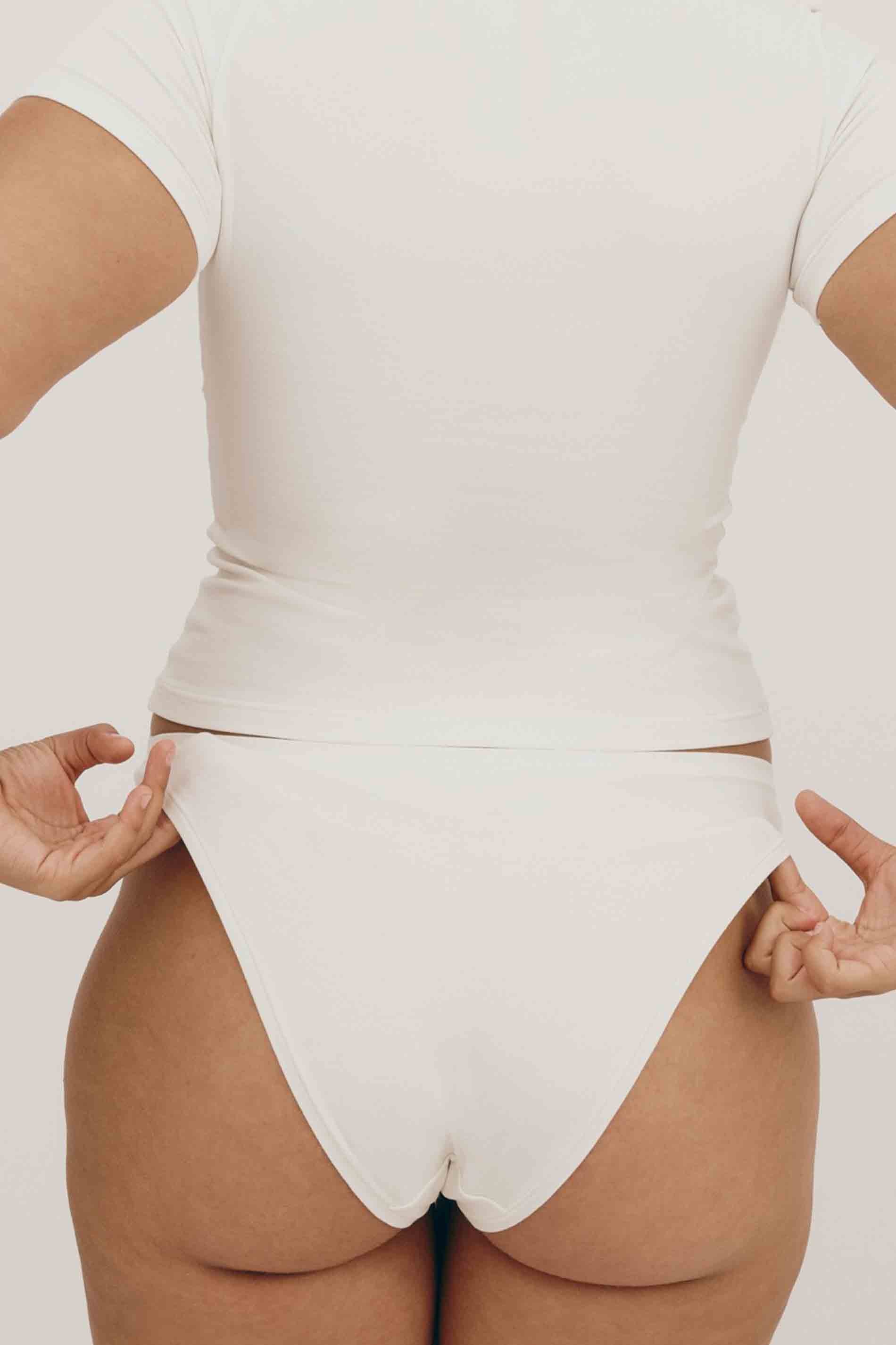 Flex Cheeky Briefs - Off White / back