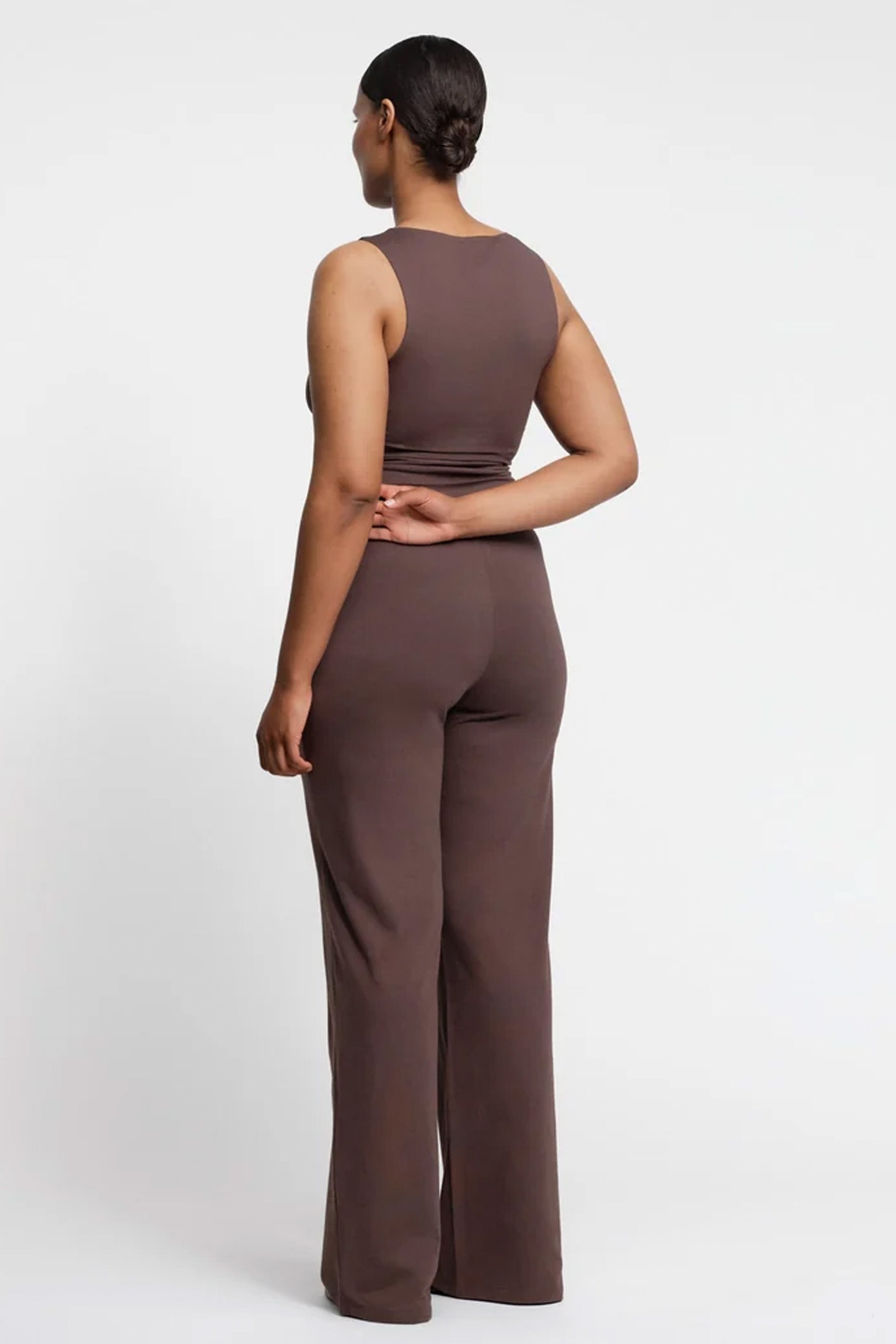 Everyday broek met rechte pijpen - truffel
