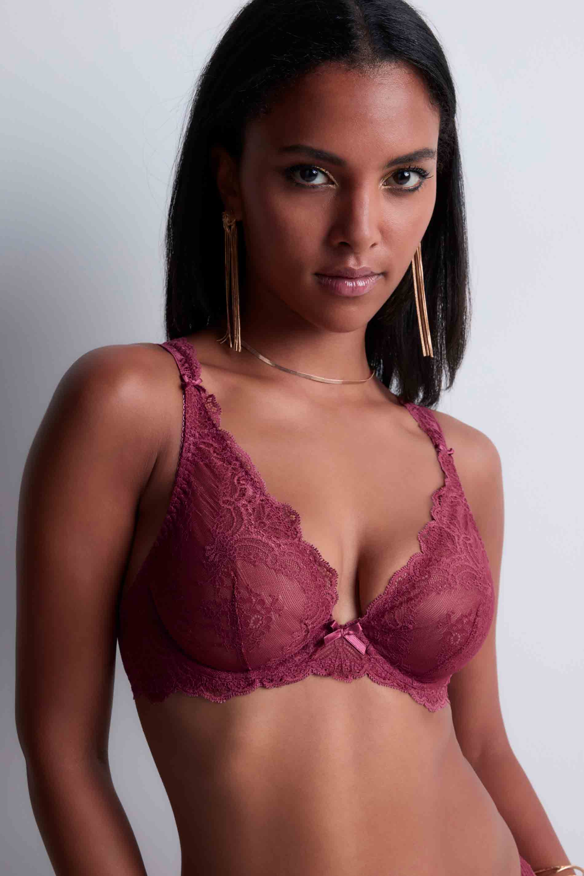 TRIANGLE BRA - MULBERRY / front