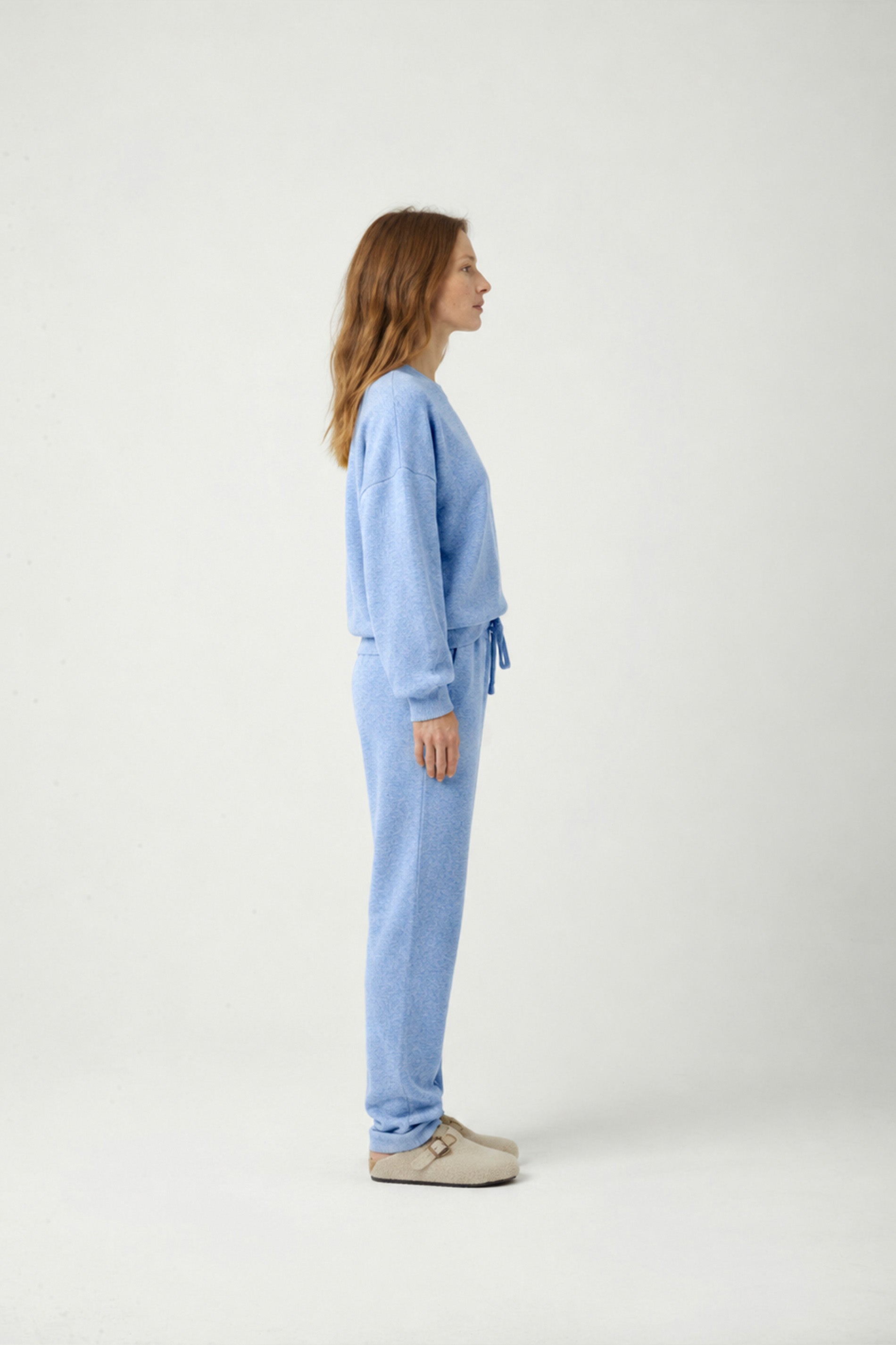 Women's pyjama pants knitted - BLUE CHINE