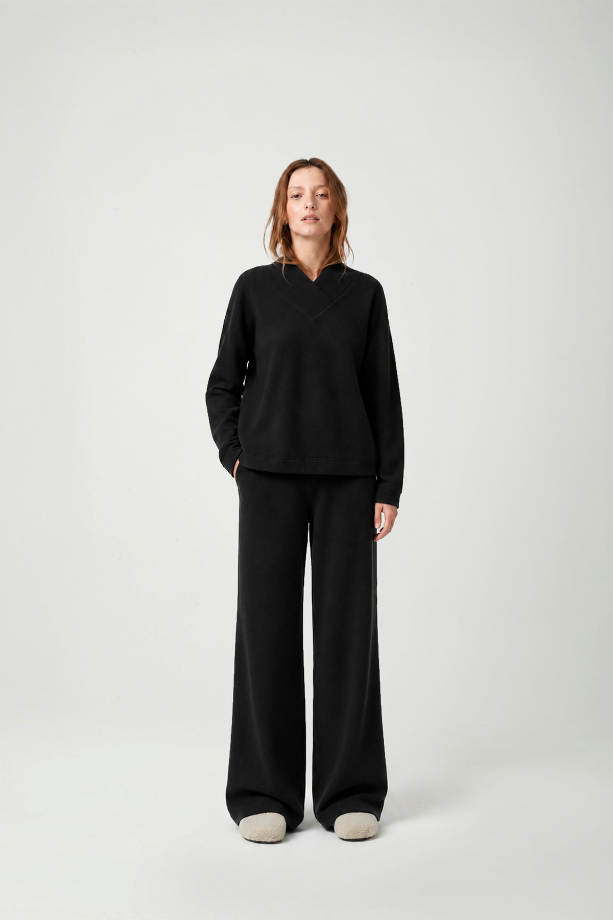 Women's pyjama knitted - BLACK